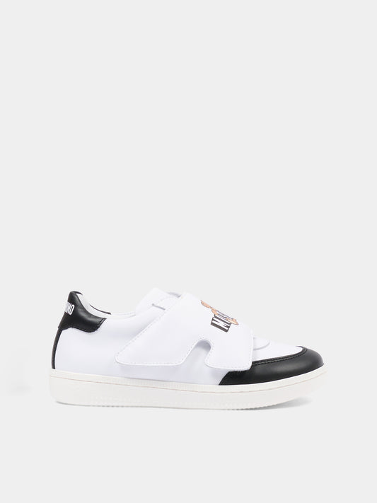 Sneakers basse bianche per bambino,Moschino Kids,83057 - VAR1