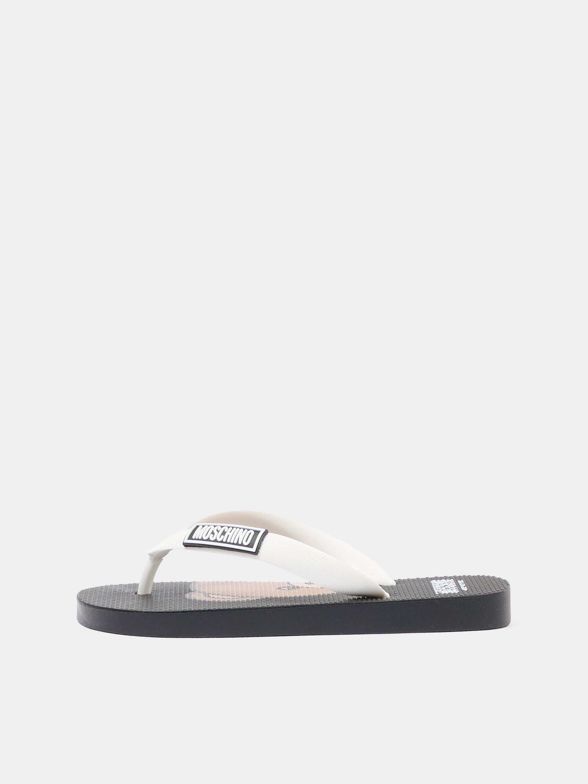 Infradito nere per bambini con logo,Moschino Kids,83122 - VAR1