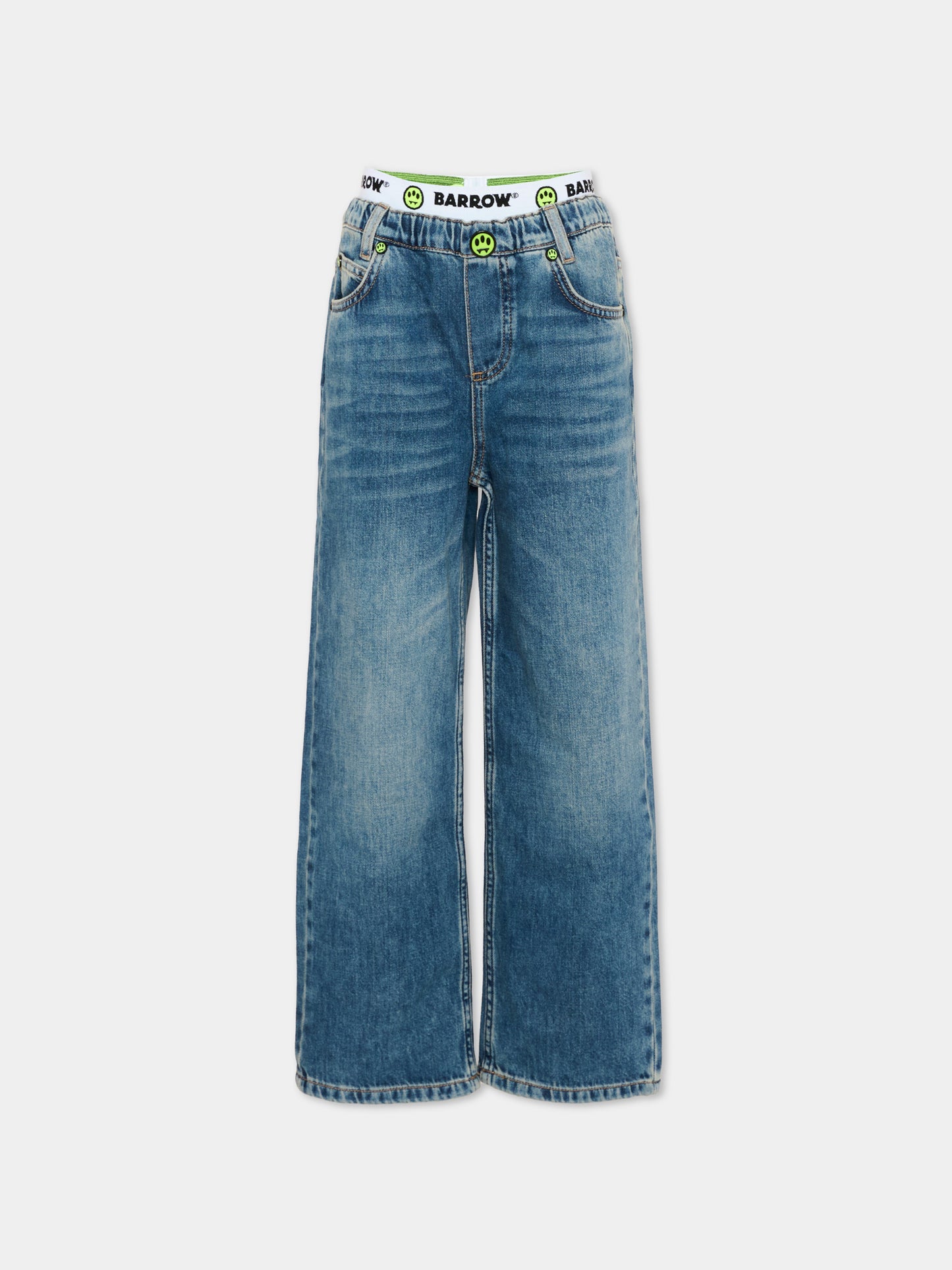 Jeans denim per bambina con banda logo,Barrow,S6BKJGDP111 126