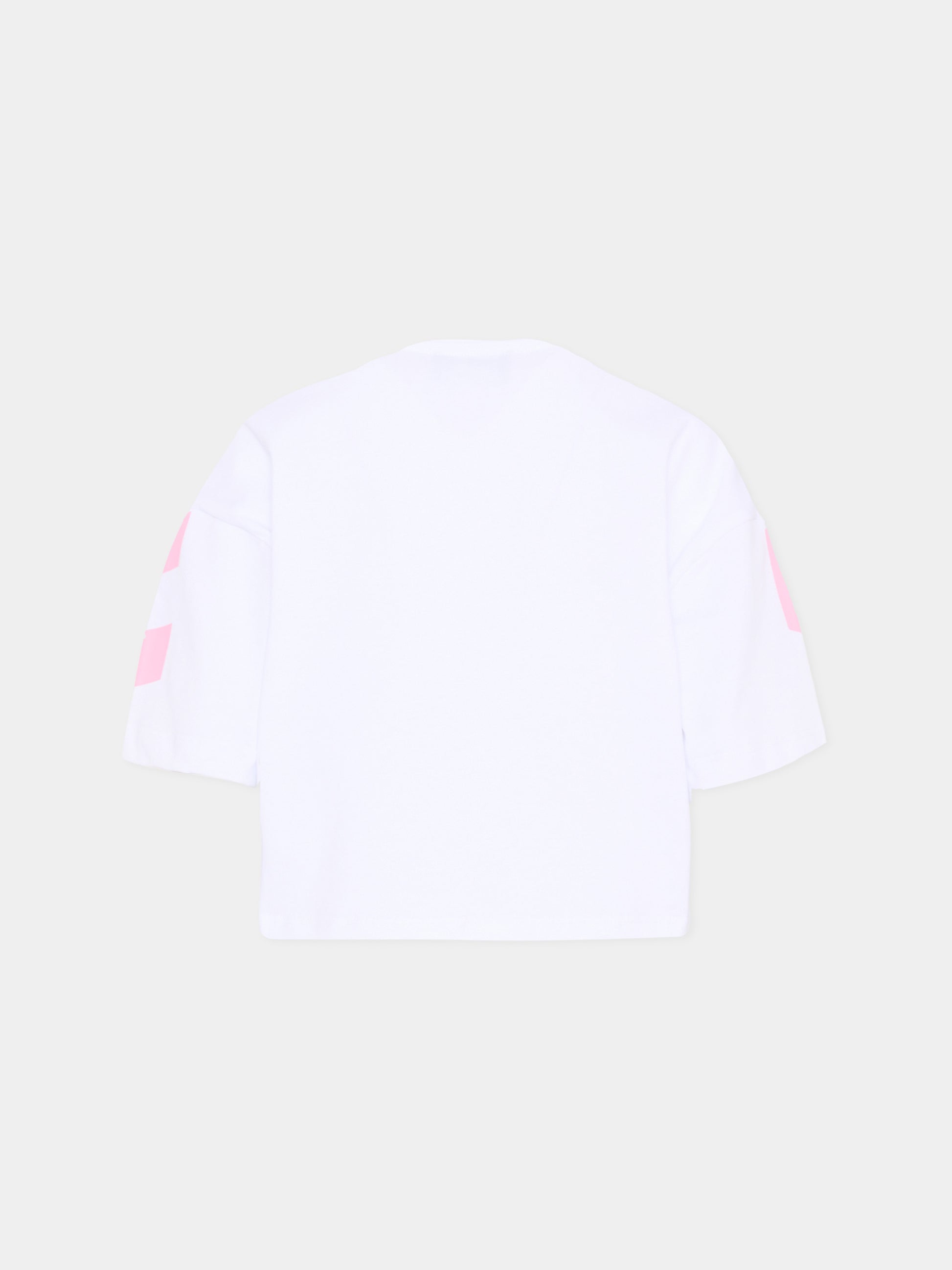 T-Shirt bianca per bambina con logo,Barrow,S6BKJGTH173 002