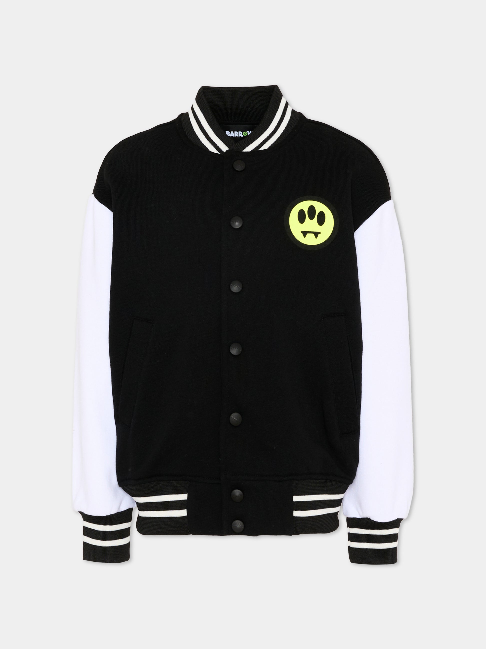 Bomber nero per bambini con logo fluo,Barrow,S6BKJUBO102 110