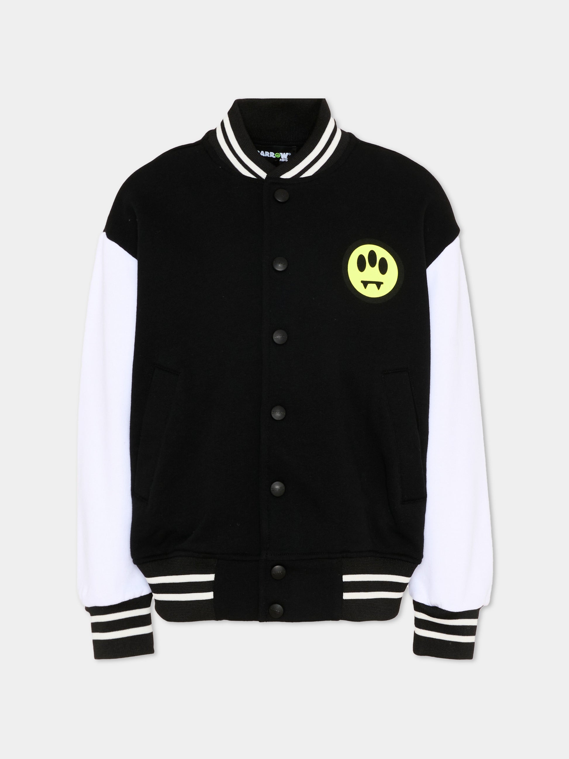 Bomber nero per bambina con logo fluo,Barrow,S6BKJUBO102 110/02