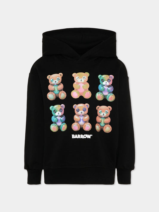 Felpa nera Barrow per bambini con orsetti,Barrow,S6BKJUHS080 110