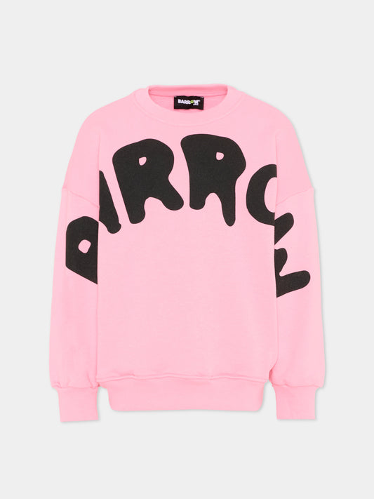 Felpa rosa Barrow per bambina logo,Barrow,S6BKJUSW016 BW311