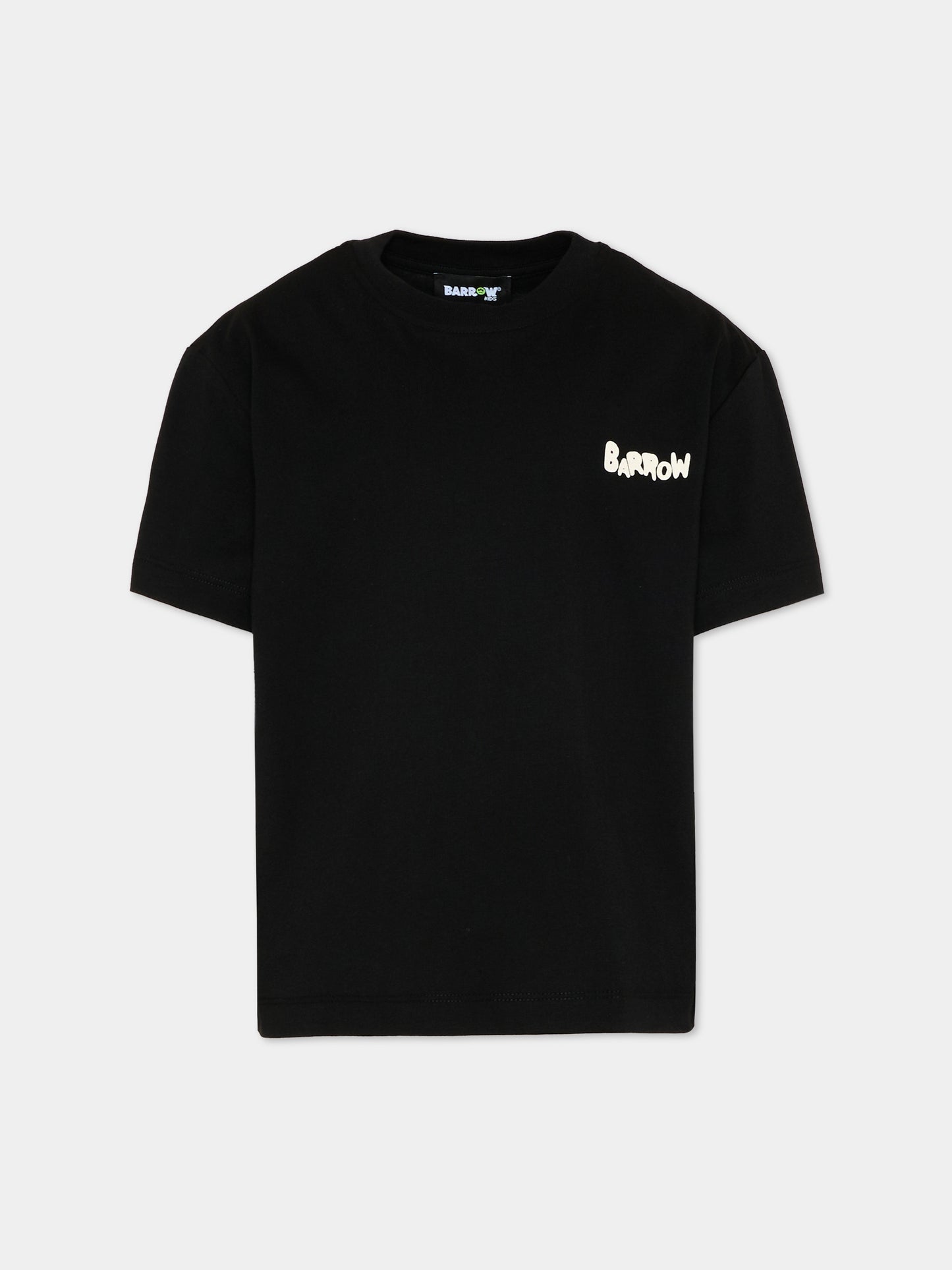 T-Shirt nera per bambini con smile,Barrow,S6BKJUTH008 110