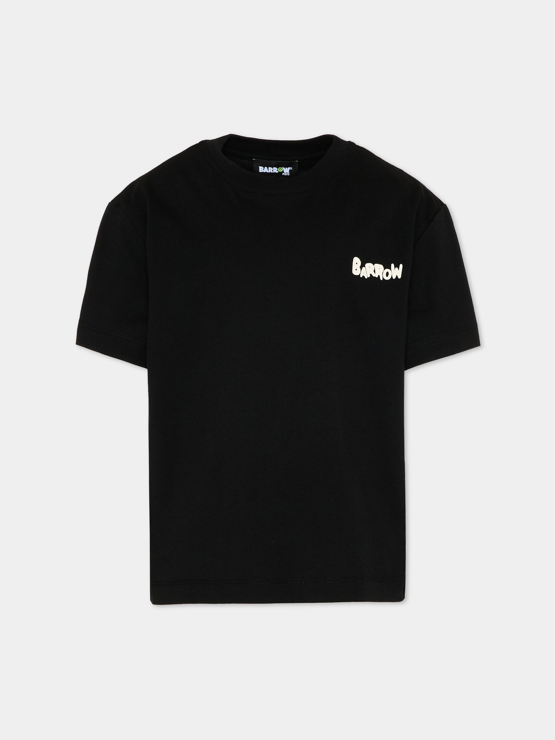 T-Shirt nera per bambini con smile,Barrow,S6BKJUTH008 110