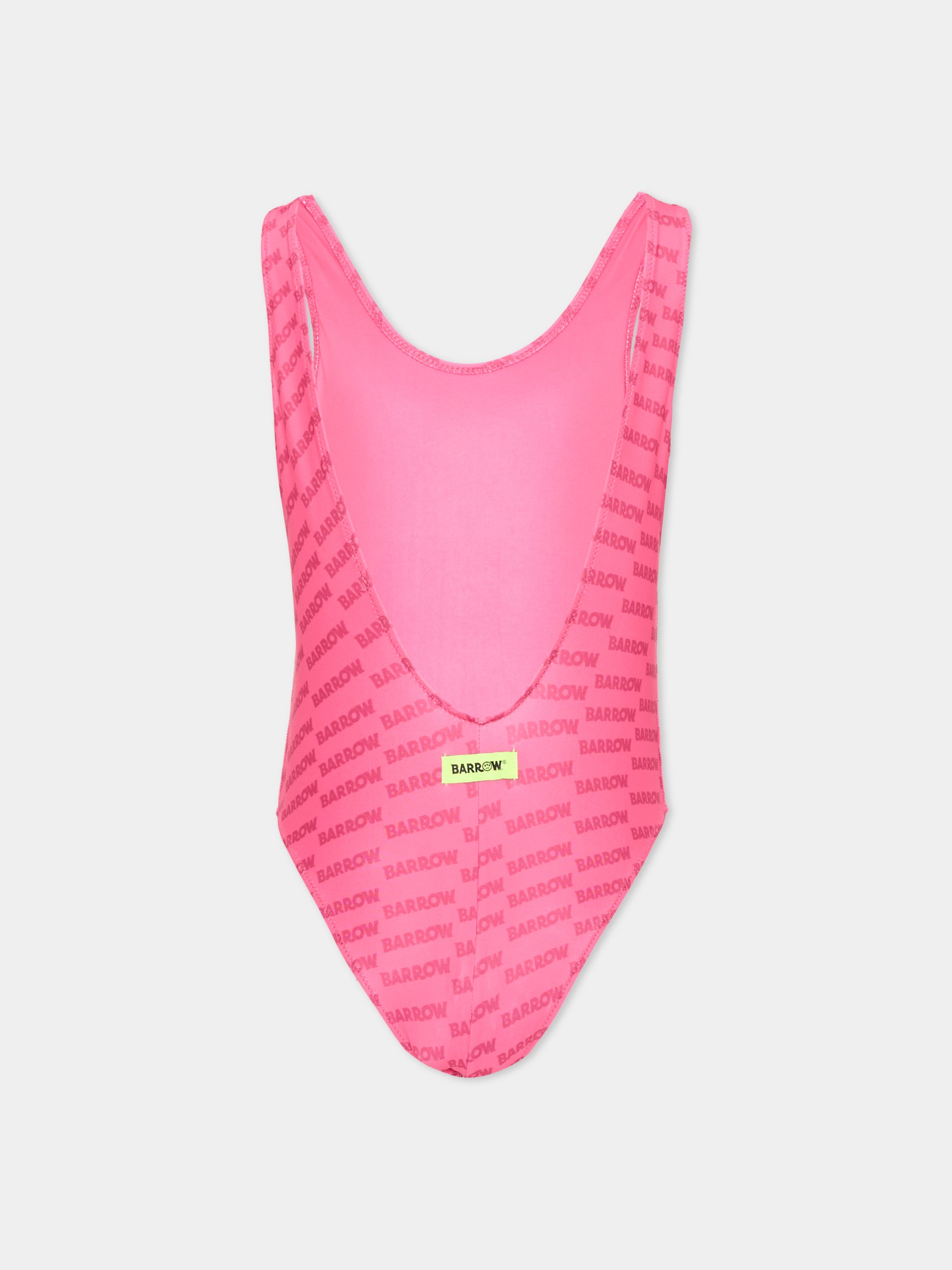 Costume intero fucsia per bambina con orsetto,Barrow,S6BKJGSM236 044