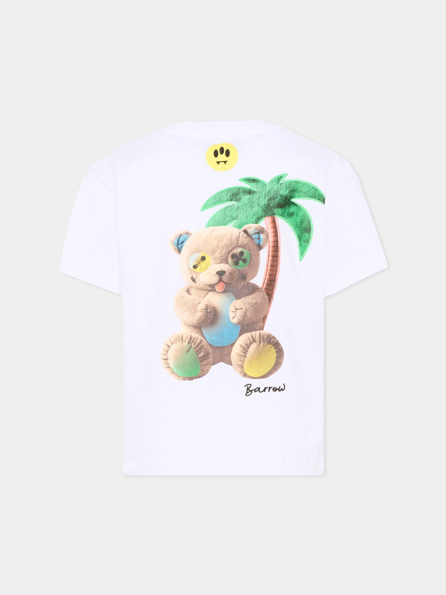 T-Shirt bianca per bambino con orsetto,Barrow,S6BKJUTH074 002