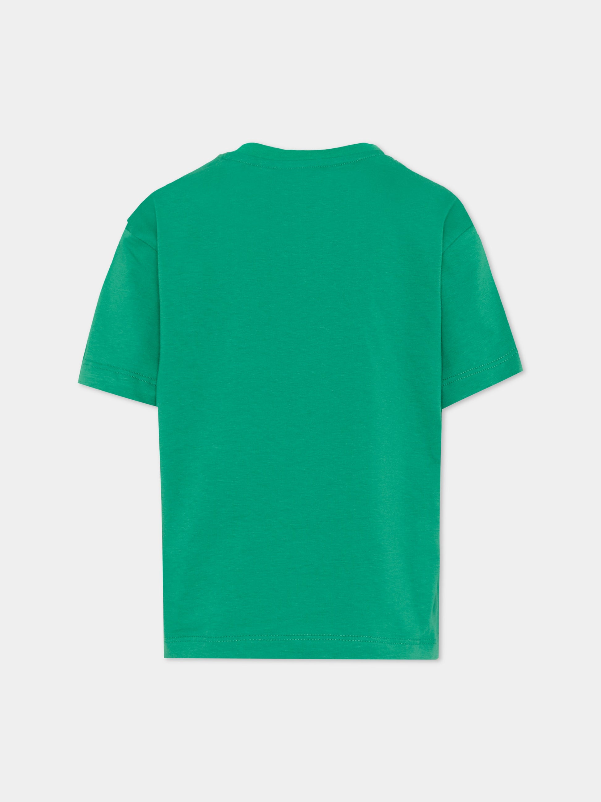 T-Shirt verde per bambini con orsetti,Barrow,S6BKJUTH093 080