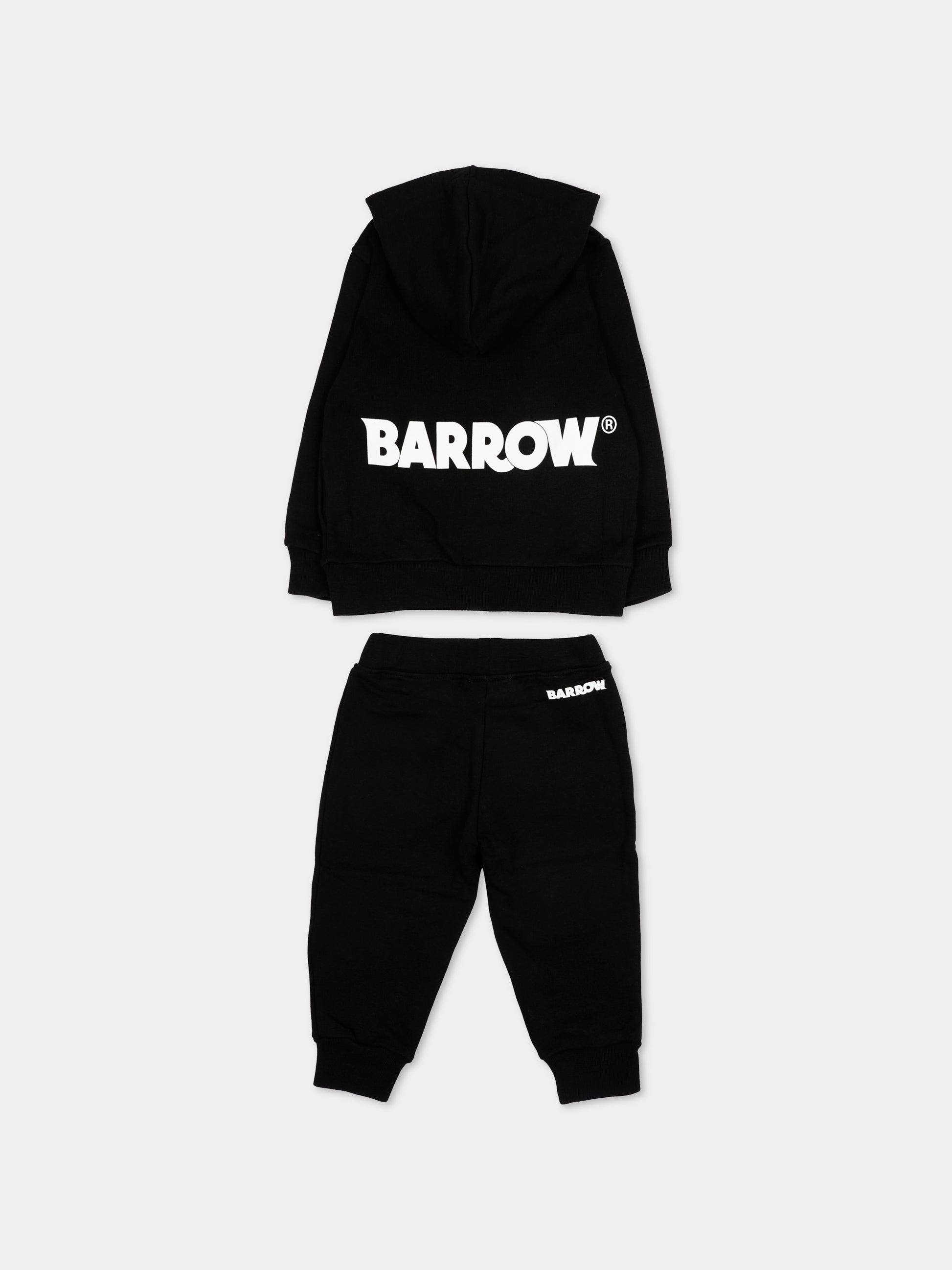 Completo sportivo nero per neonati con logo,Barrow,S6BKUNSF190 110