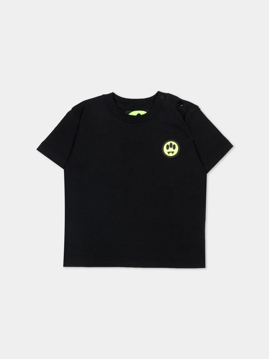 T-Shirt nera per neonati con logo,Barrow,S6BKUNTH207 110