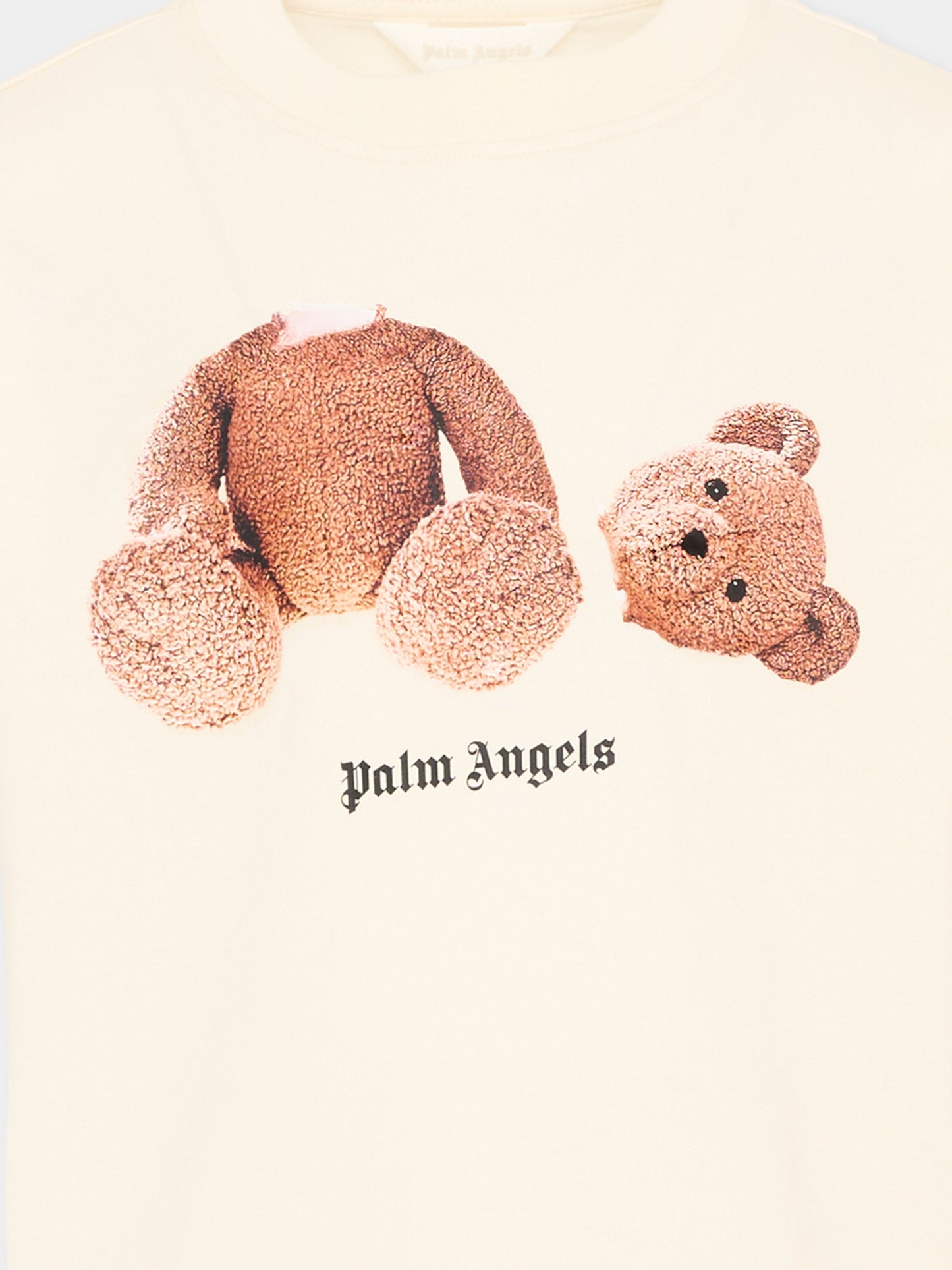 T-Shirt avorio per bambini con Teddy Bear,Palm Angels,PBAA003S26JER001 002
