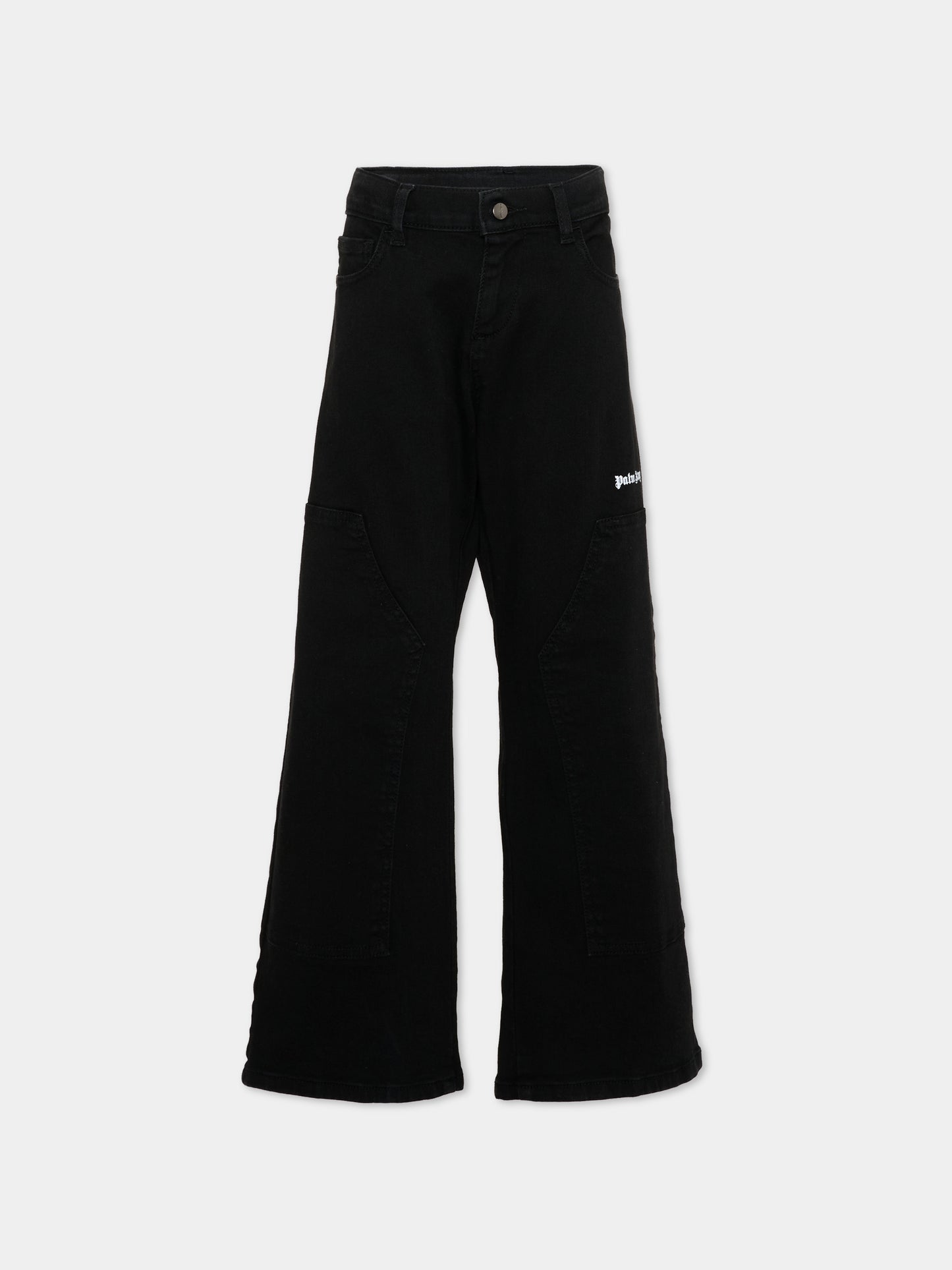 Pantaloni casual neri per bambino con logo,Palm Angels,PBCA01HS26FAB001 110