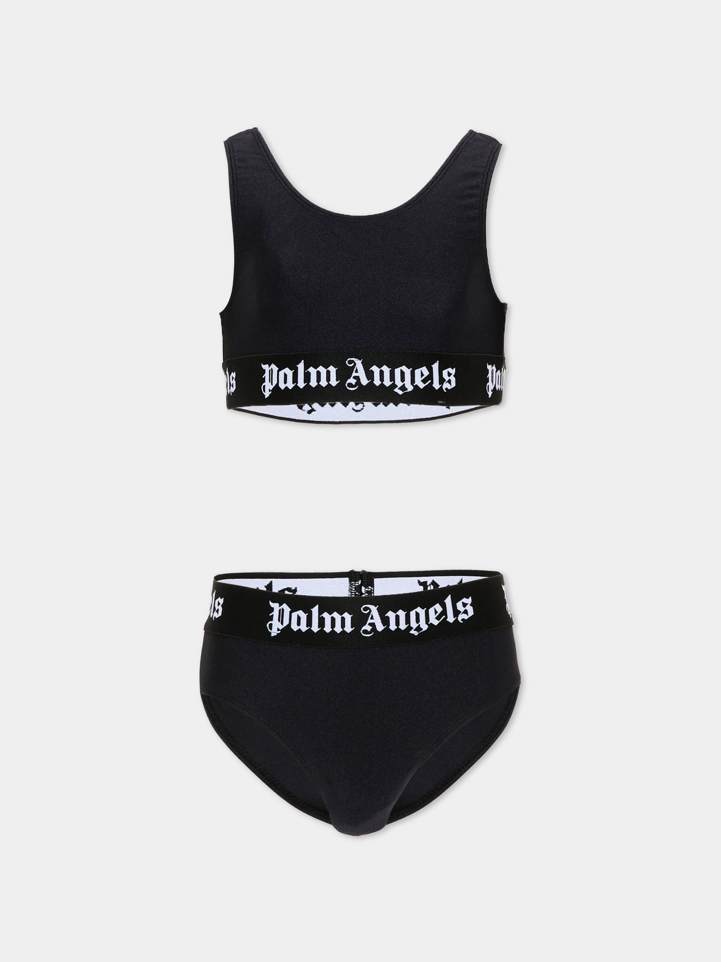 Bikini nero per bambina con logo,Palm Angels,PGFE002S26JER001 110