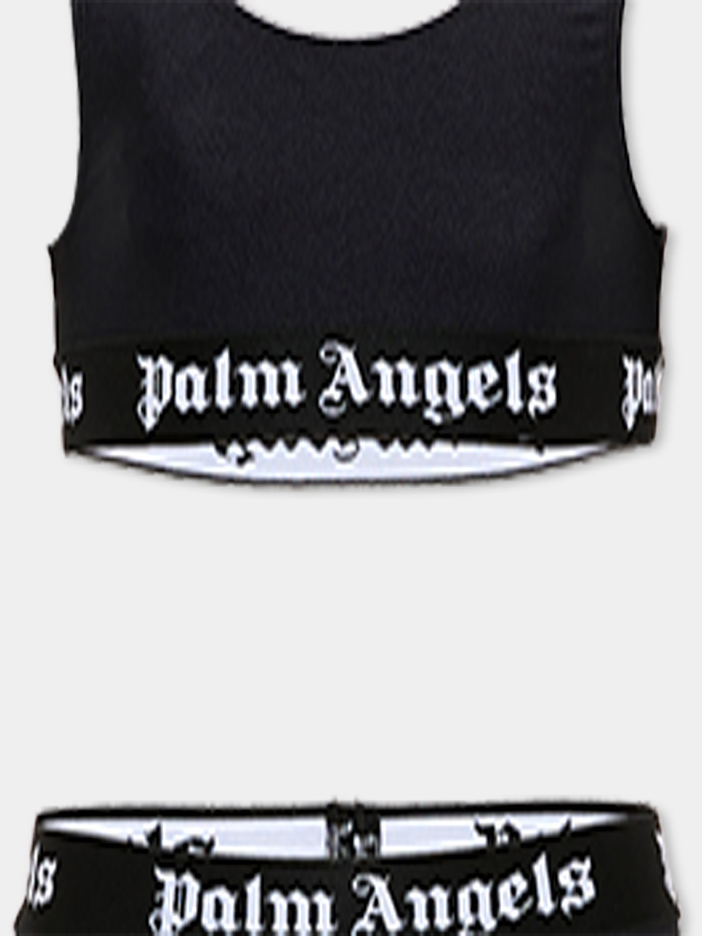 Bikini nero per bambina con logo,Palm Angels,PGFE002S26JER001 110