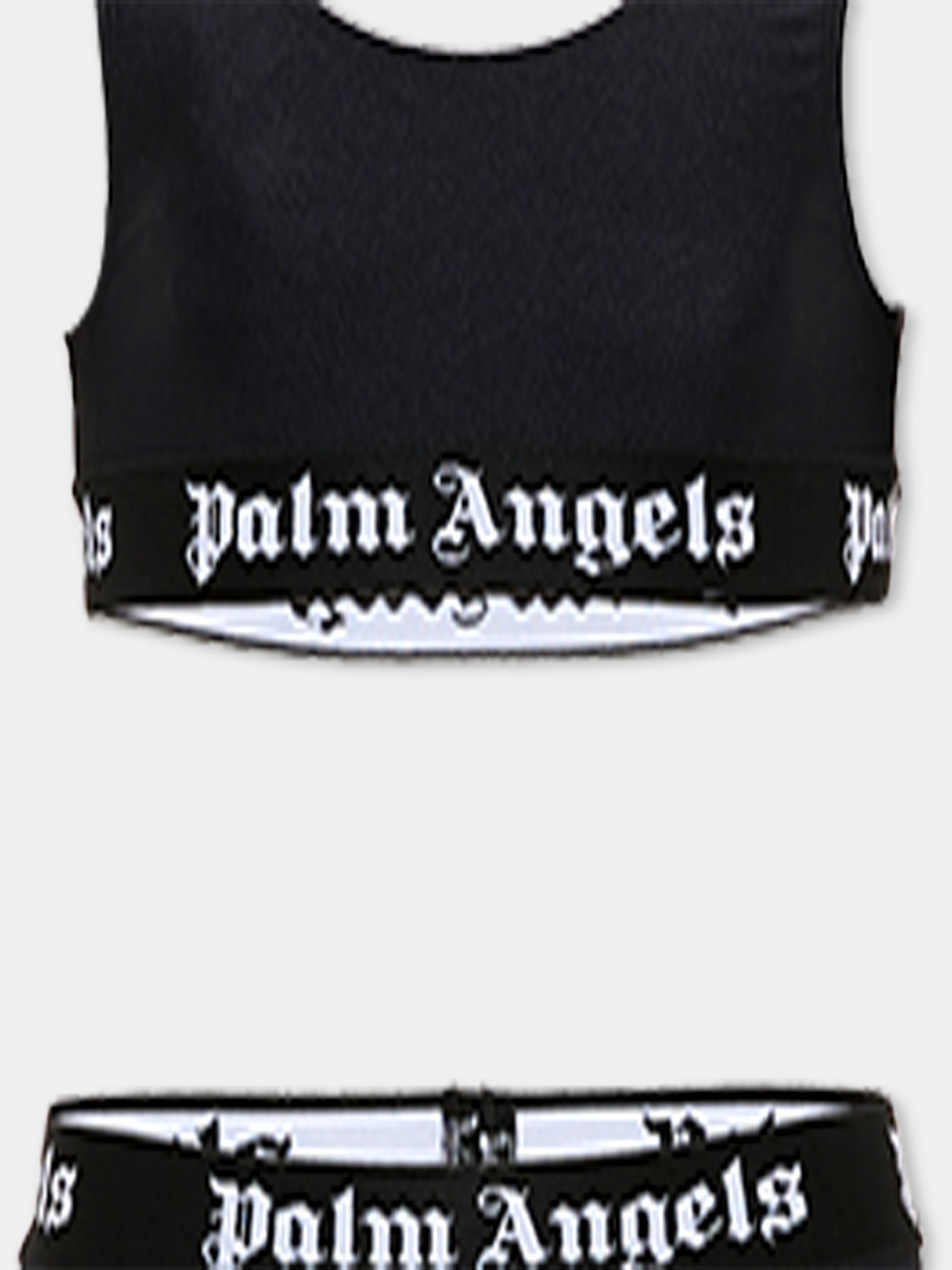 Bikini nero per bambina con logo,Palm Angels,PGFE002S26JER001 110