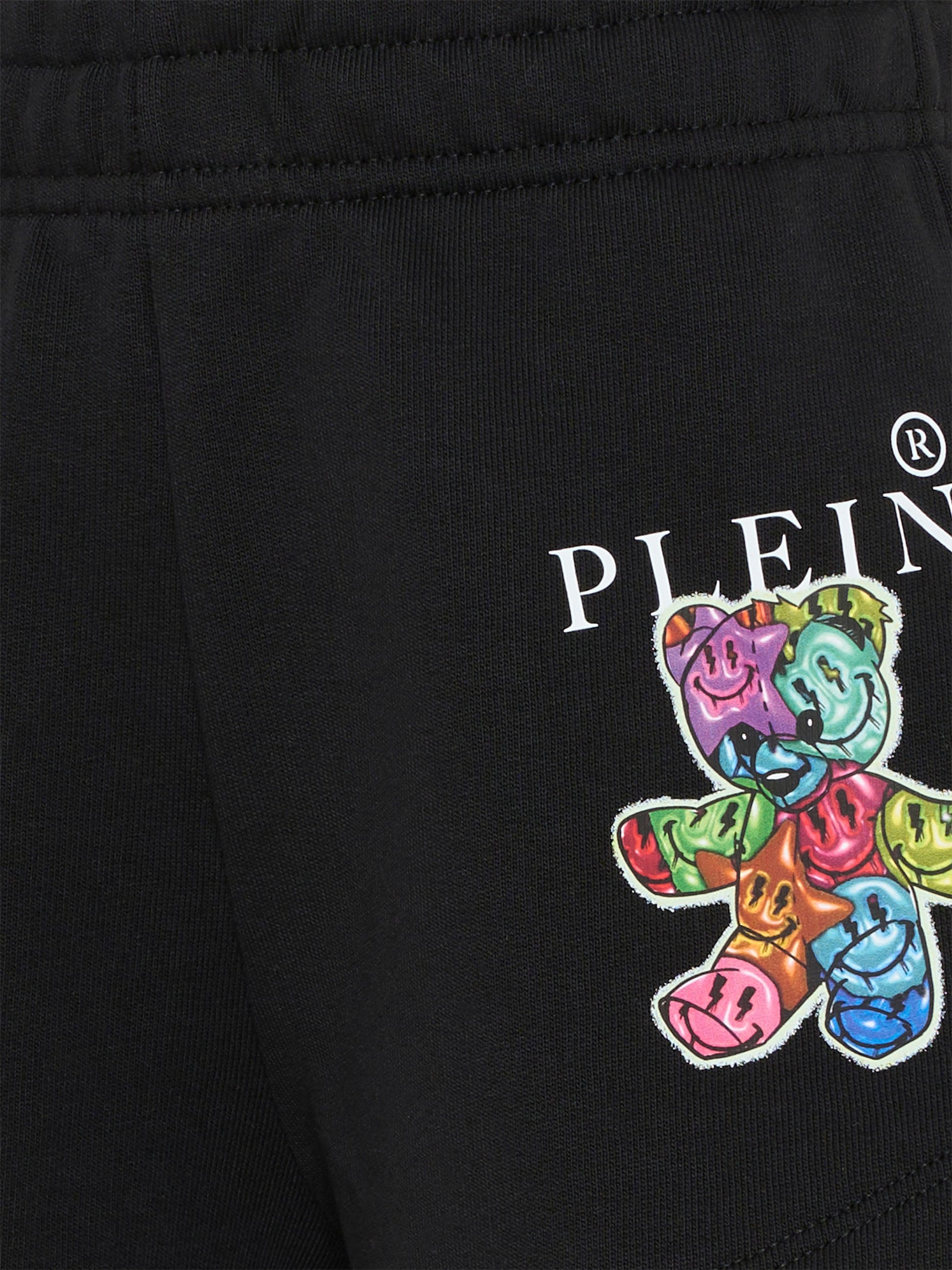 Shorts neri per bambina con orsetto,Philipp Plein Junior,S6PHJGSH159 110