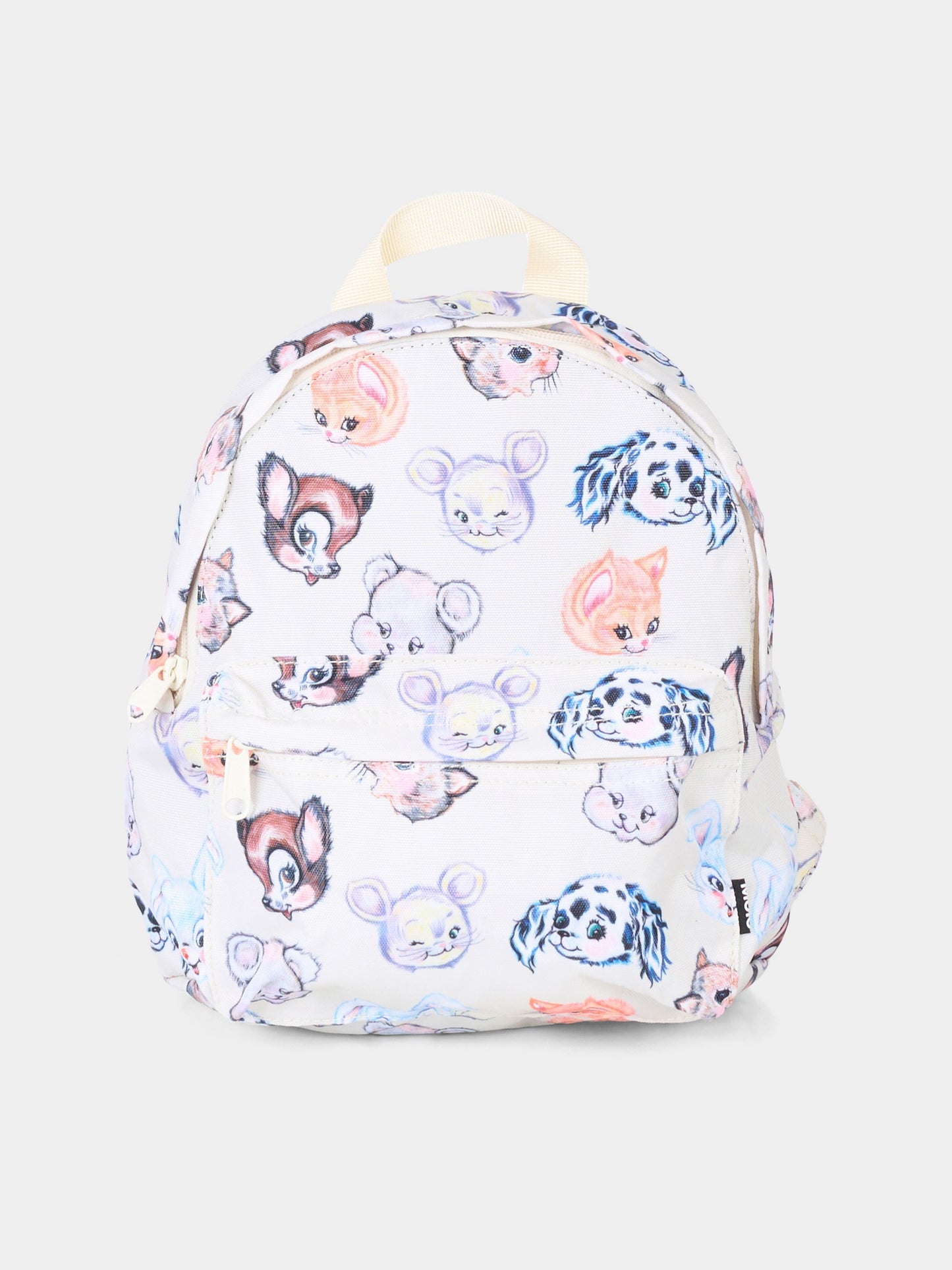 Zaino mini avorio per bambini con stampa animali