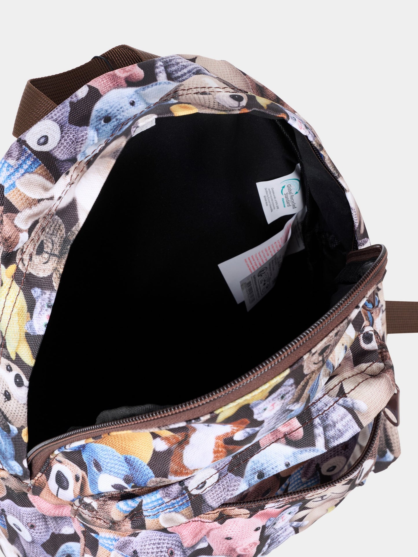 Zaino mini avorio per bambini con stampa peluche