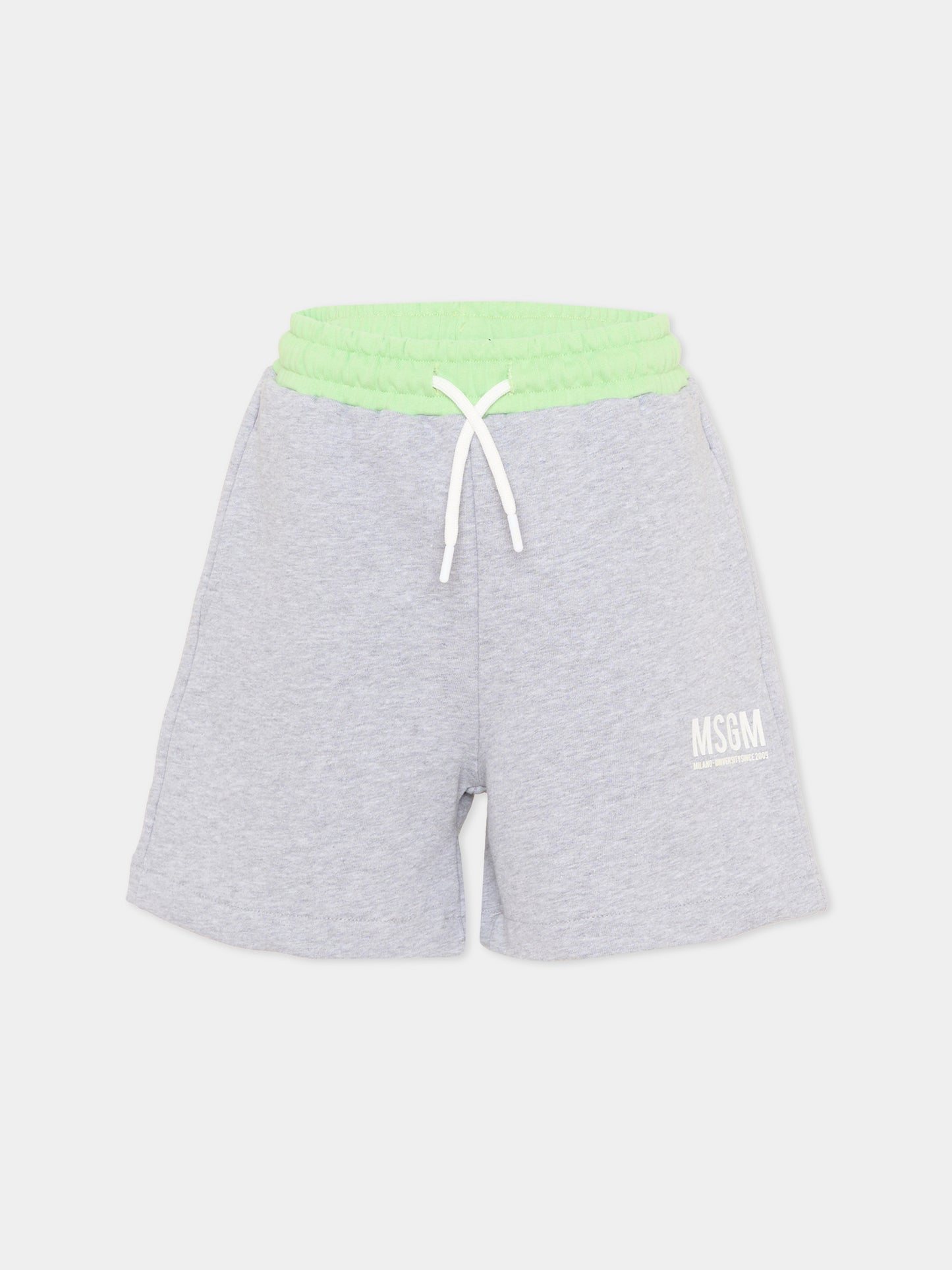 Shorts sportivi grigi per bambino con logo,Msgm Kids,S6MSJBBE052 271/01