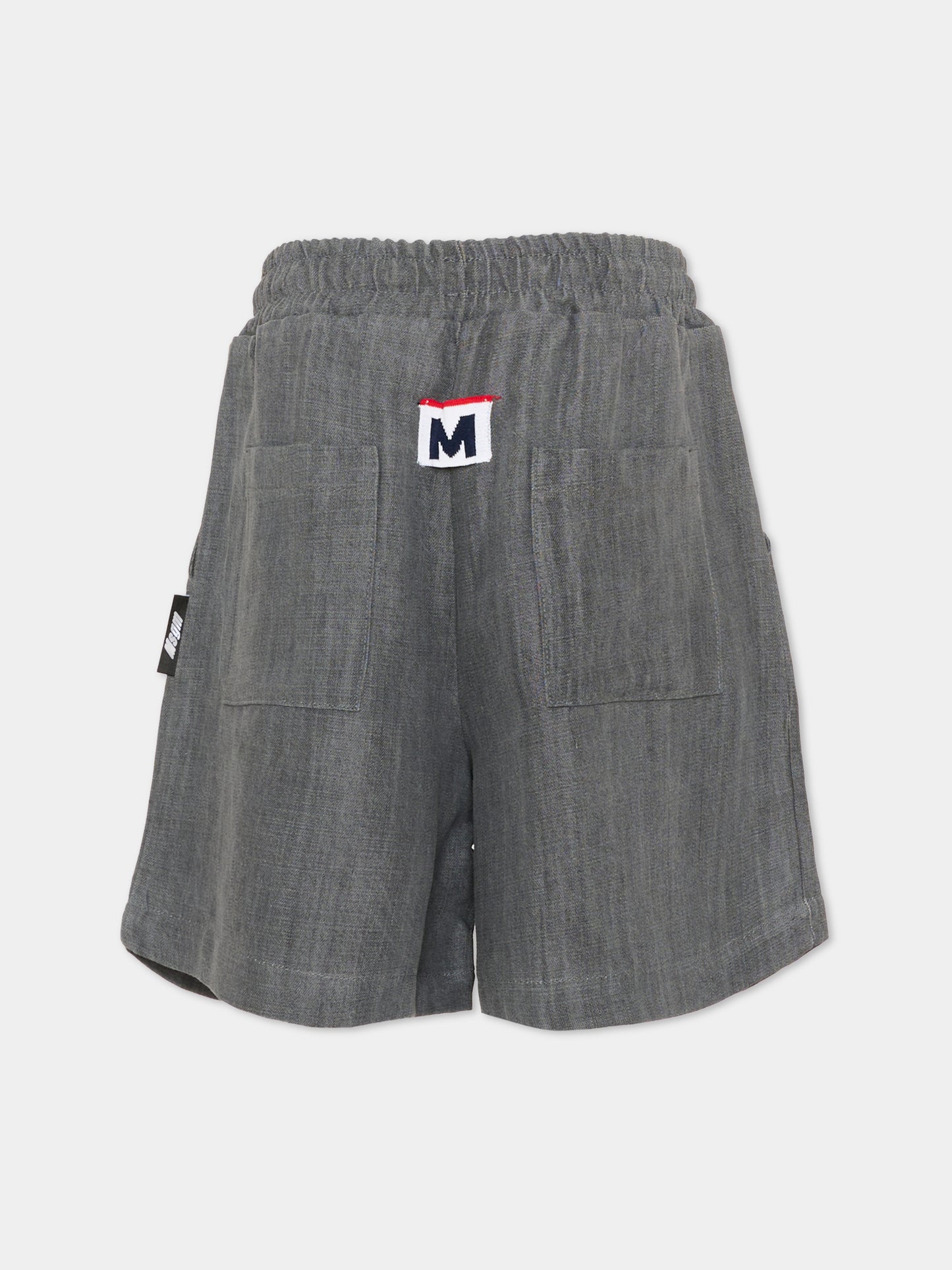 Shorts grigi per bambini con coulisse,Msgm Kids,S6MSJBBE056 102