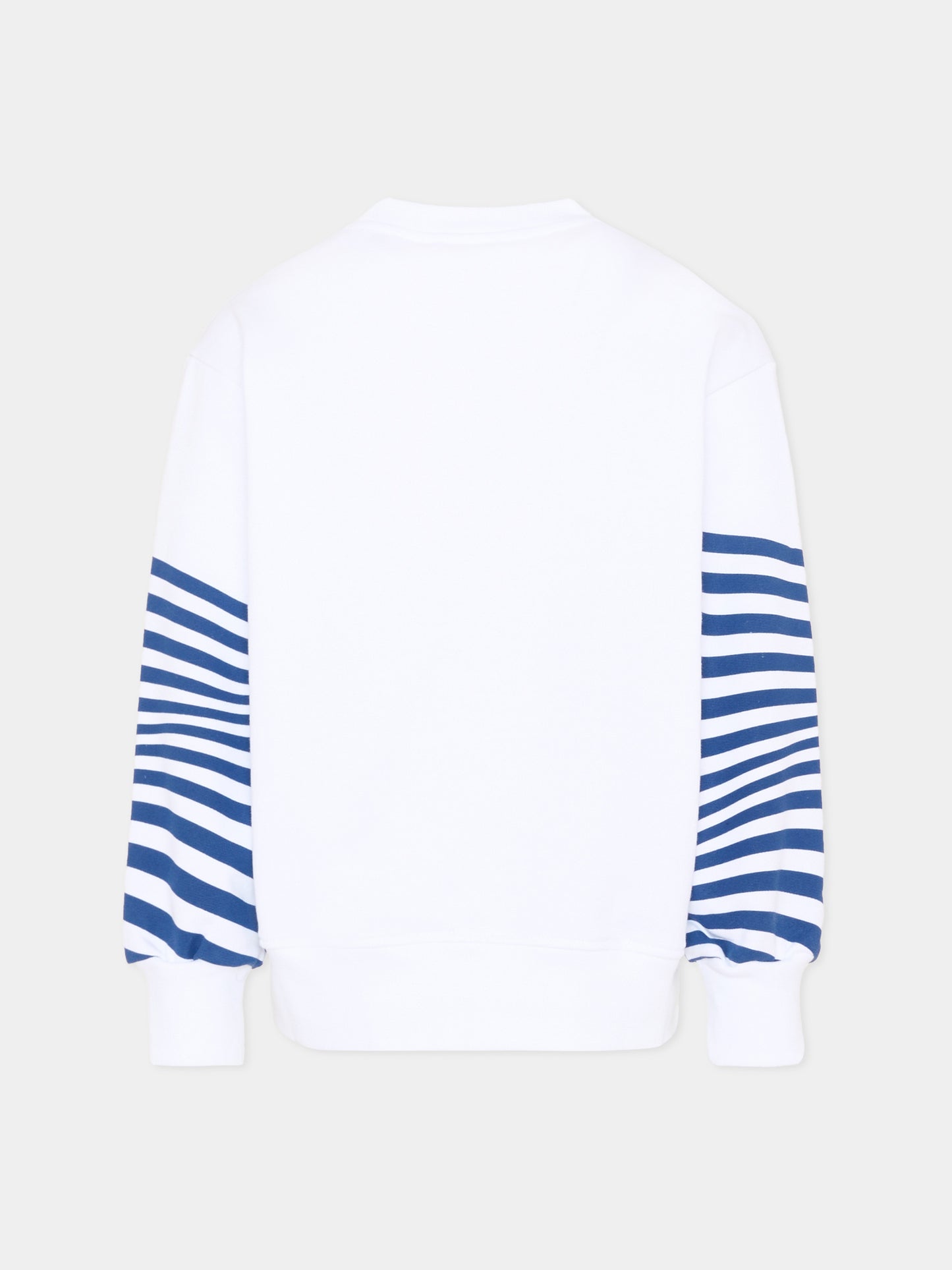 Felpa bianca per bambino a righe blu,Msgm Kids,S6MSJBSW293 001