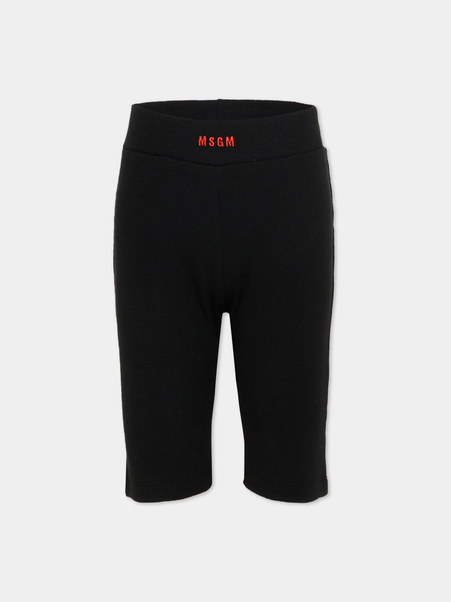 Shorts sportivi neri per bambina con logo,Msgm Kids,S6MSJGCI230 110