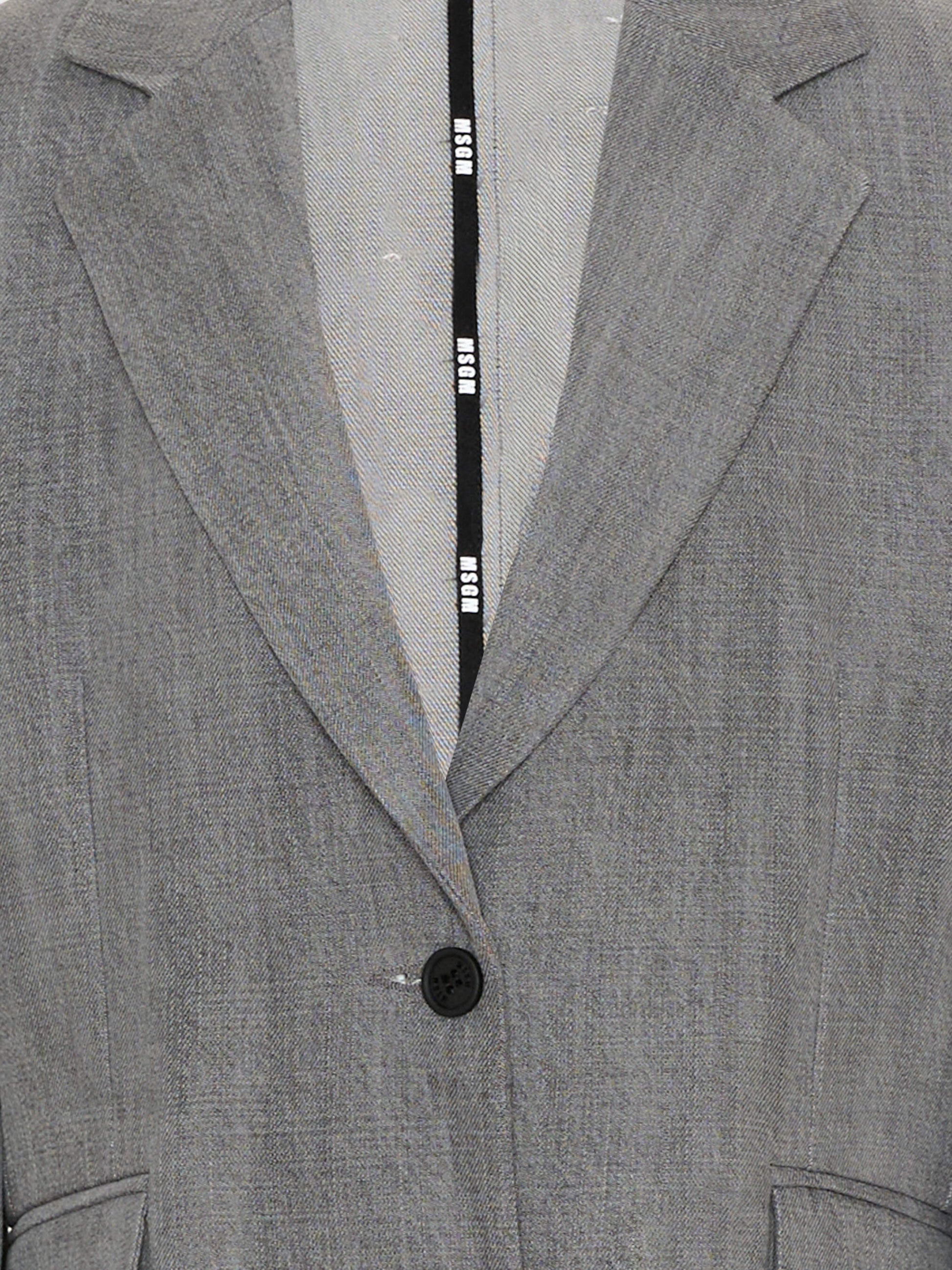 Giacca grigia per bambina con patch logo,Msgm Kids,S6MSJGJK020 102