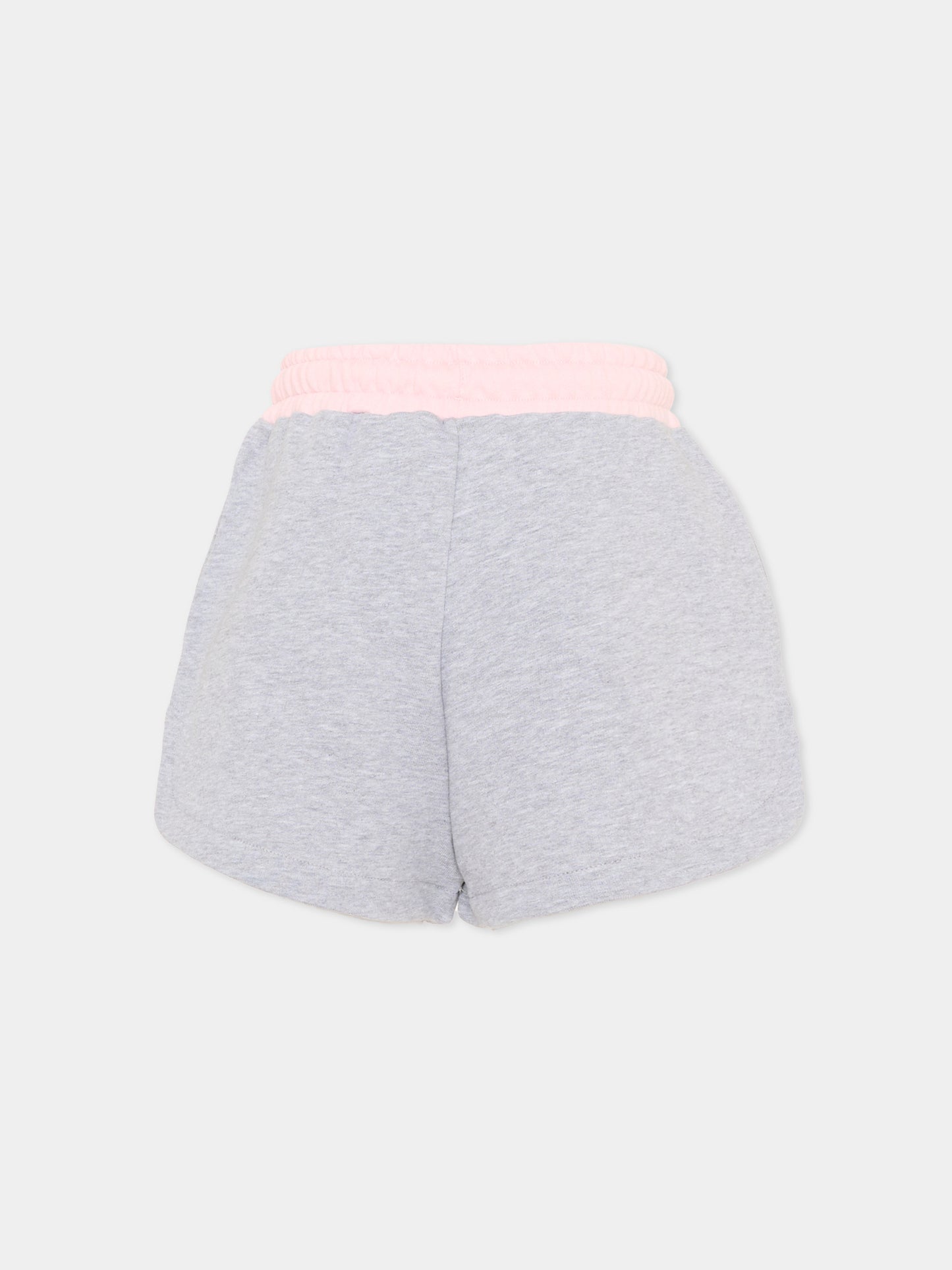 Shorts sportivi grigi per bambina con logo,Msgm Kids,S6MSJGSH021 271/02