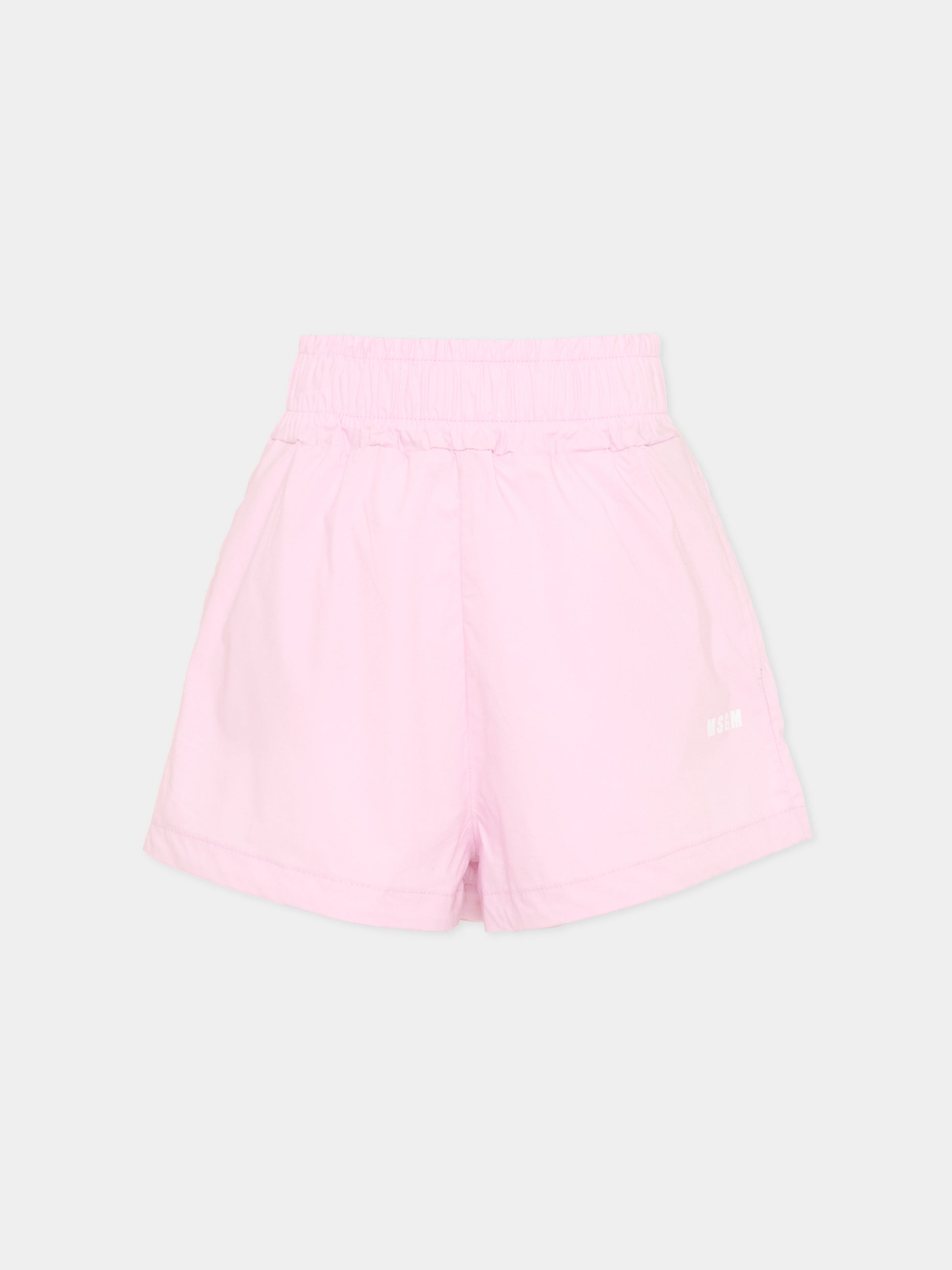 Shorts rosa per bambina con logo,Msgm Kids,S6MSJGSH164 MS070