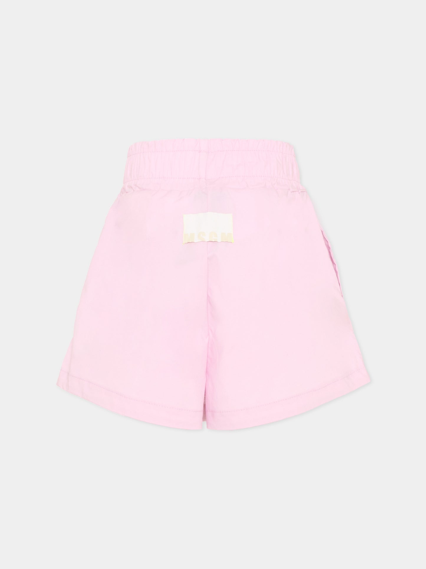Shorts rosa per bambina con logo,Msgm Kids,S6MSJGSH164 MS070