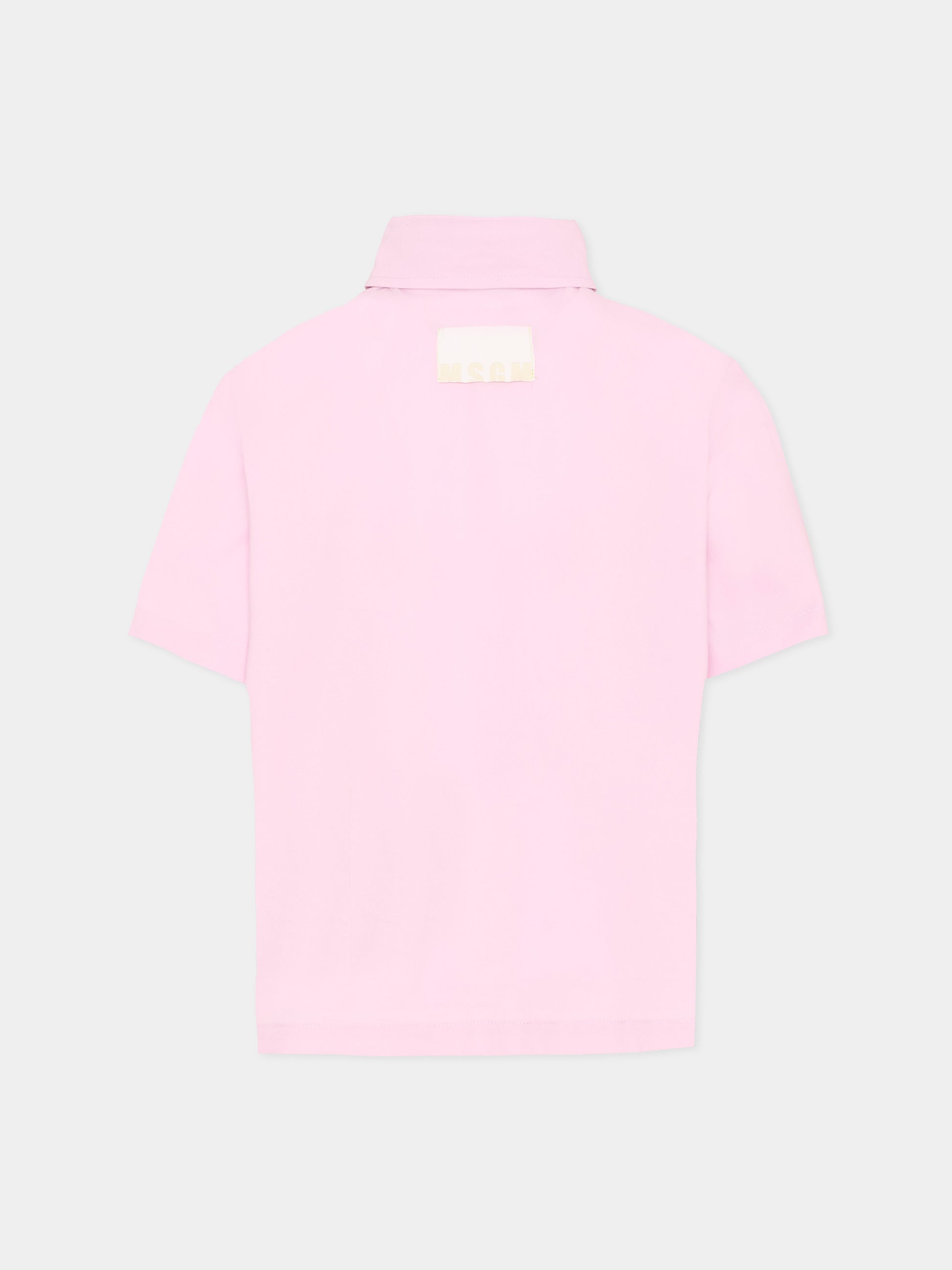 Camicia rosa per bambina con logo,Msgm Kids,S6MSJGSI163 MS070