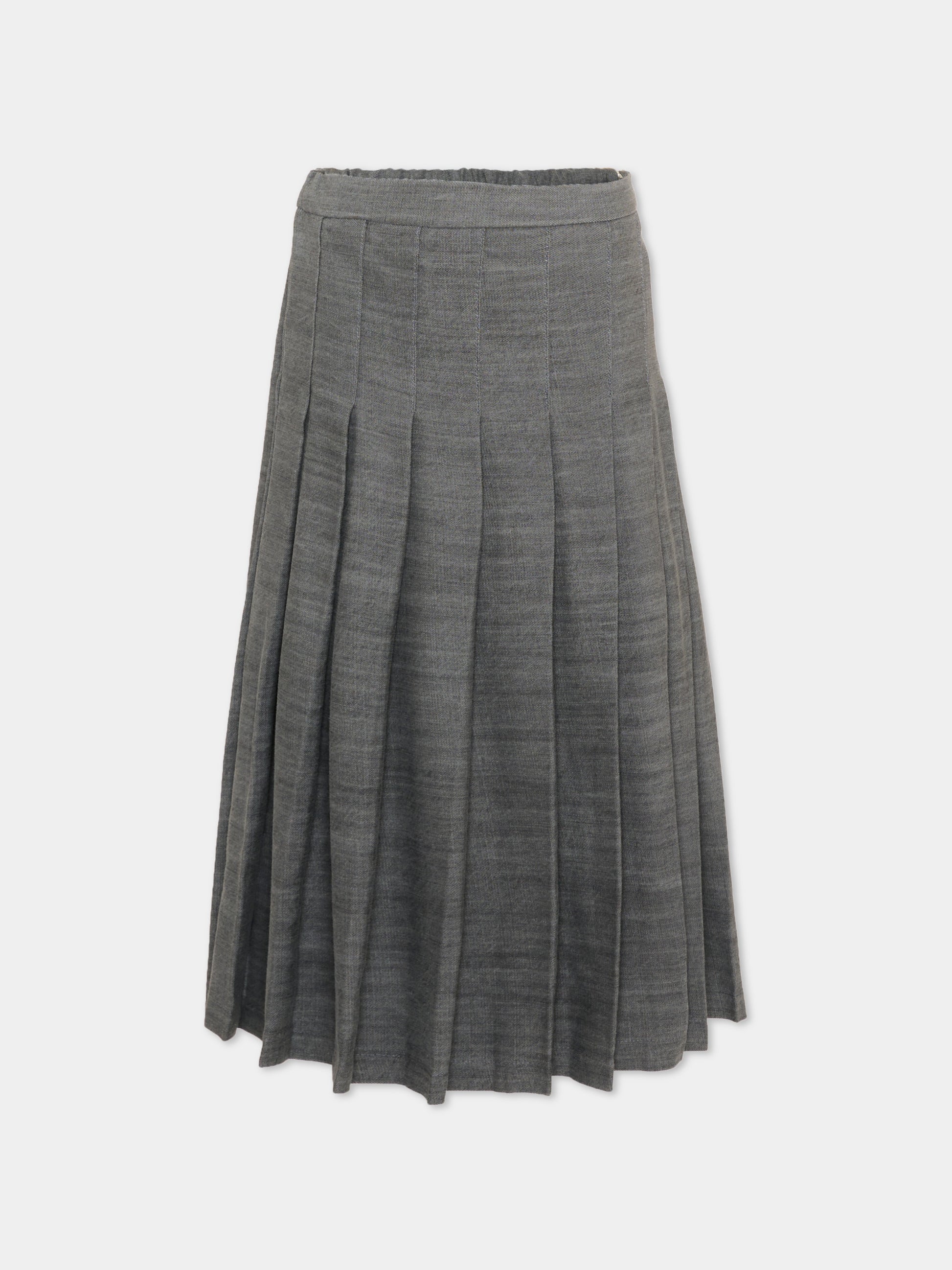 Gonna elegante grigia per bambina plissé,Msgm Kids,S6MSJGSK031 102