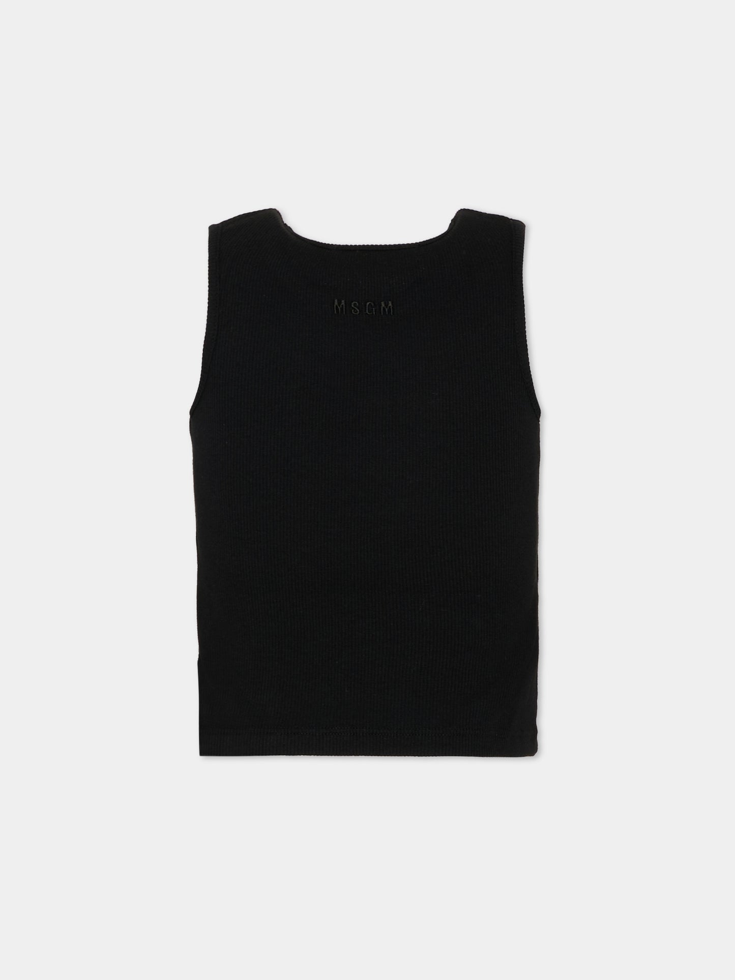 Canotta nera per bambina con paillettes,Msgm Kids,S6MSJGTA100 110