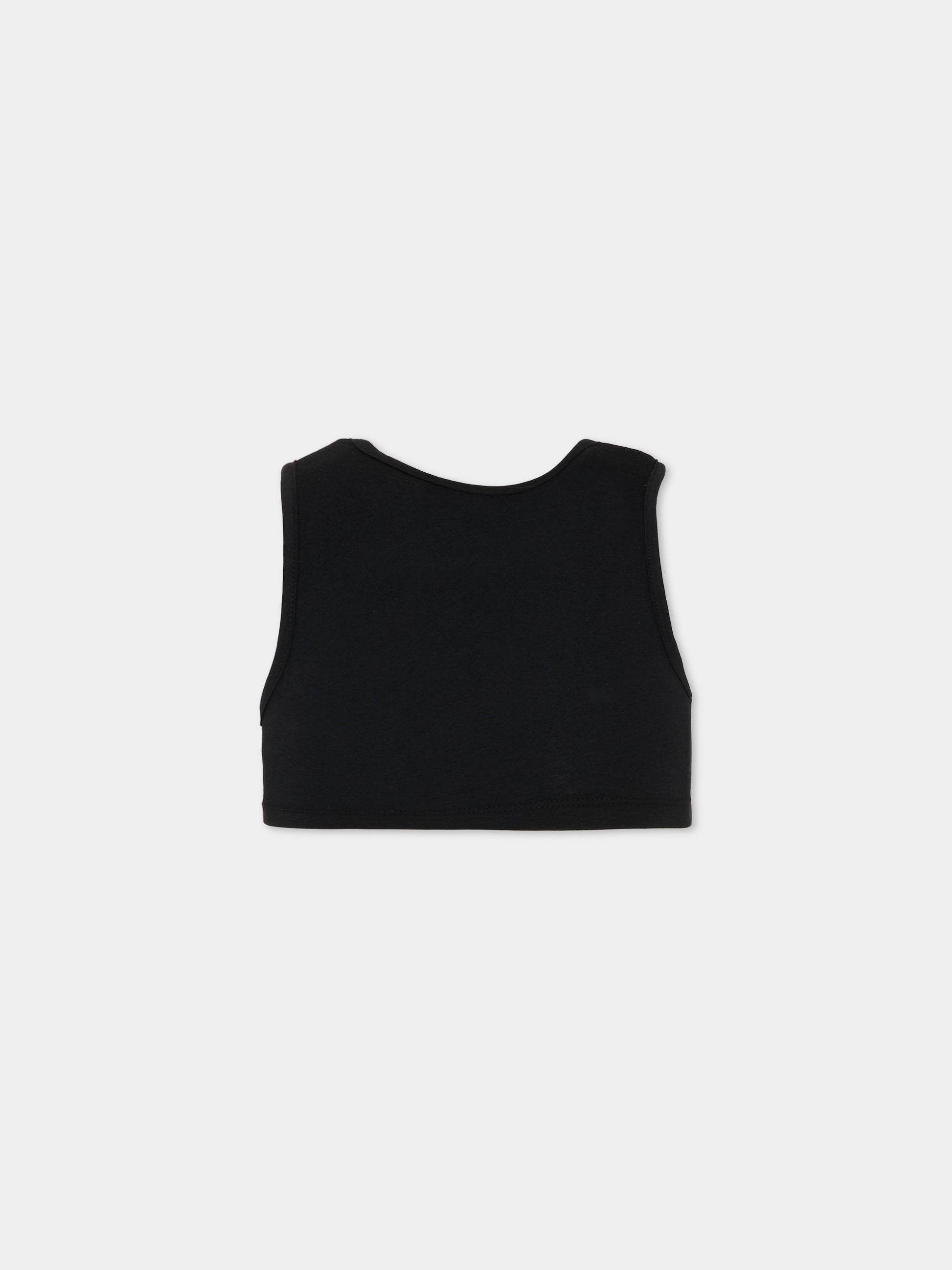 Top nero per bambina con logo,Msgm Kids,S6MSJGTO011 110