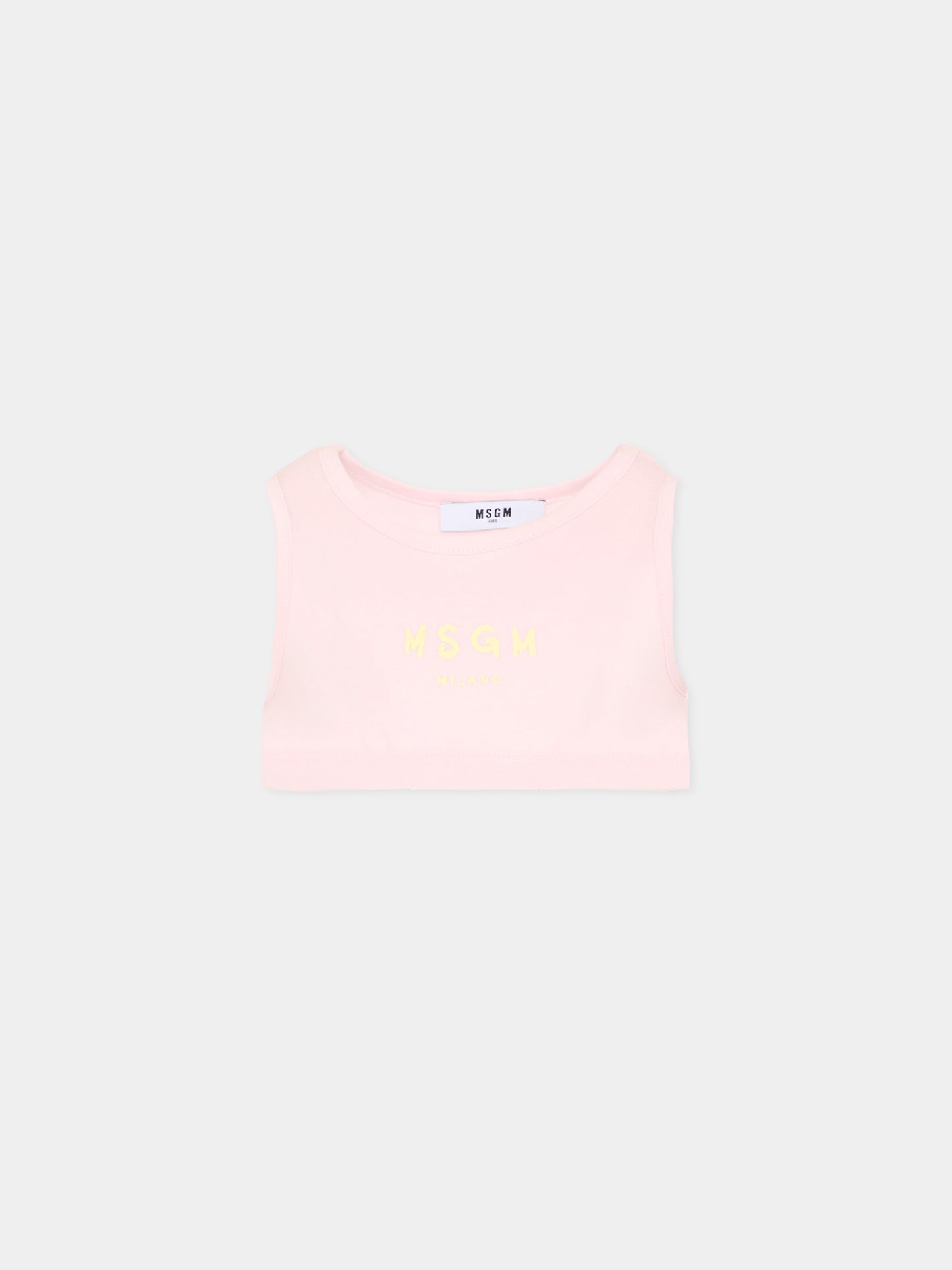 Top rosa per bambina con logo,Msgm Kids,S6MSJGTO011 MS076