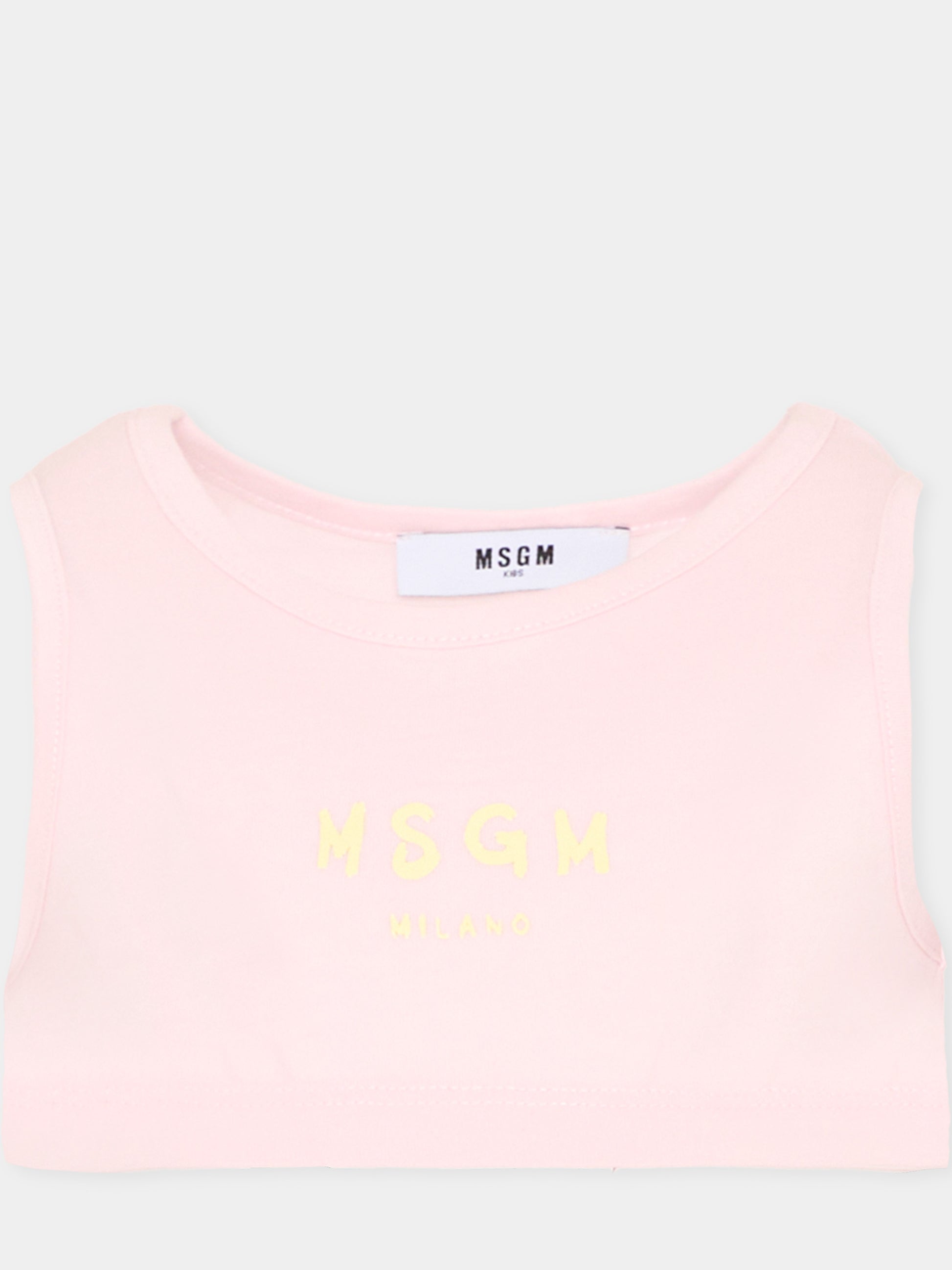 Top rosa per bambina con logo,Msgm Kids,S6MSJGTO011 MS076