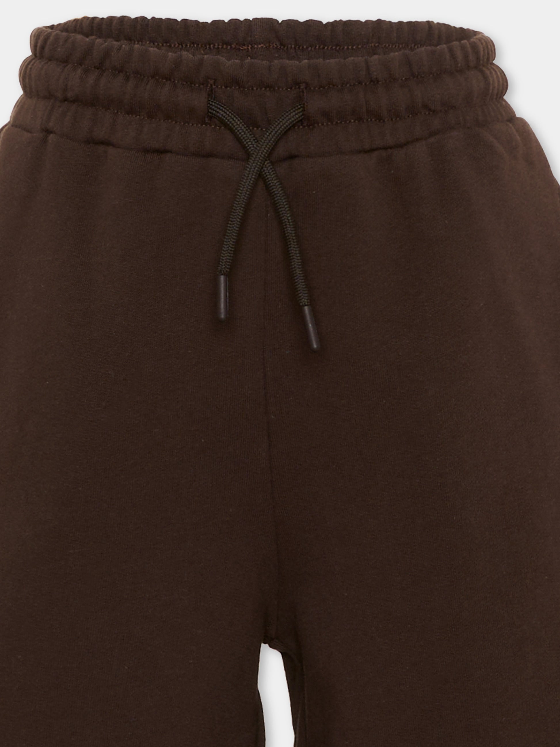 Shorts sportivi marroni per bambini con logo,Msgm Kids,S6MSJUBE018 943