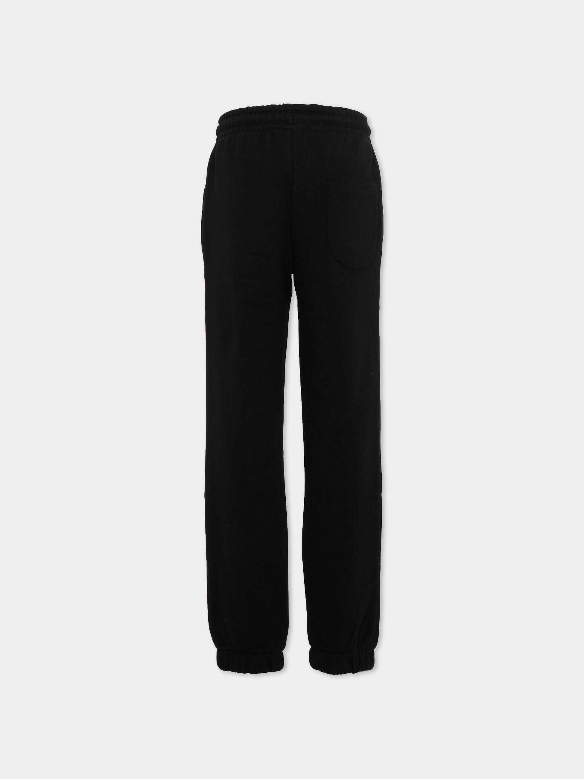Pantaloni sportivi nero per bambini con logo,Msgm Kids,S6MSJUFP014 110