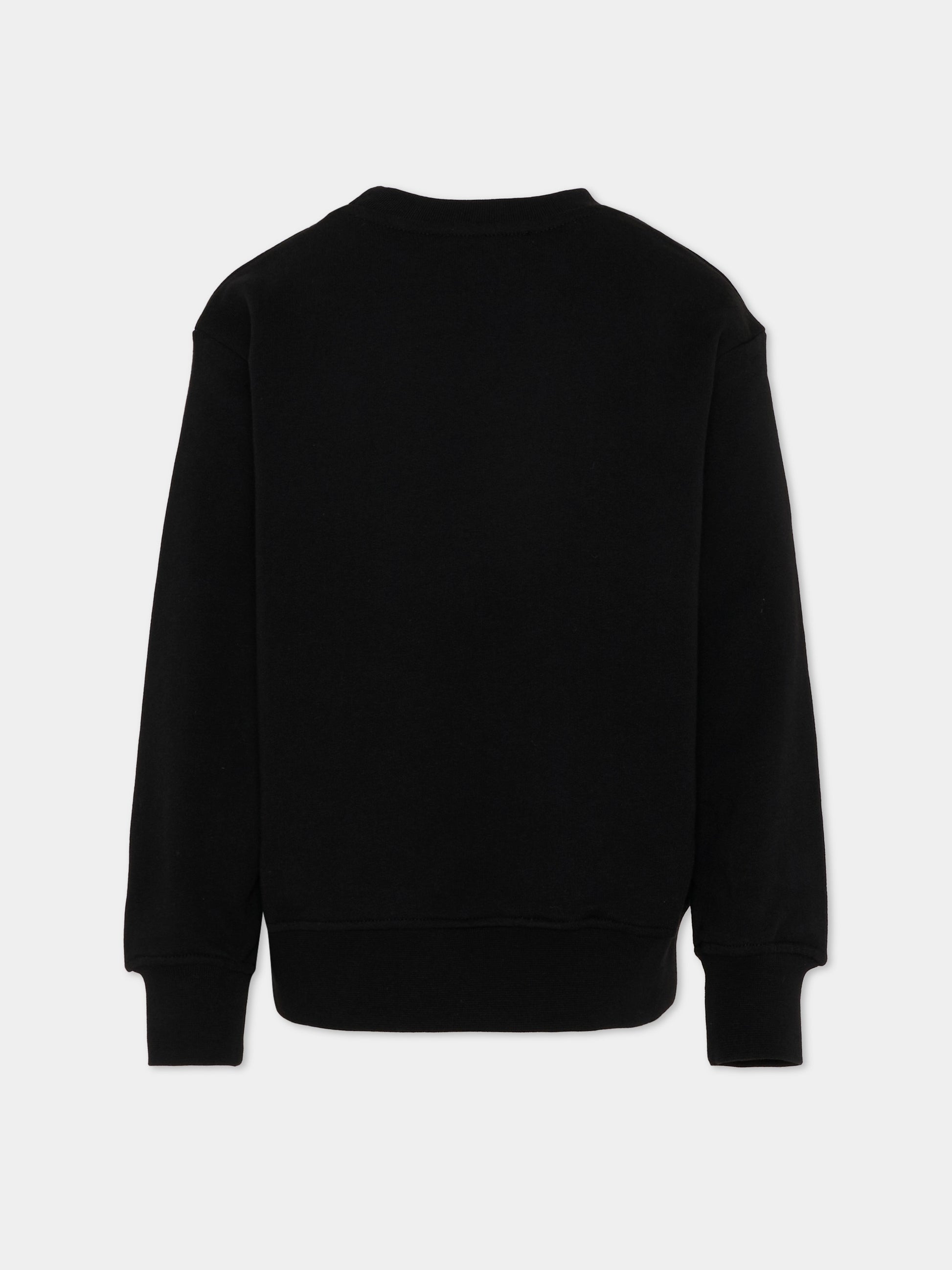 Felpa nera per bambina con logo,Msgm Kids,S6MSJUSW007 110/88