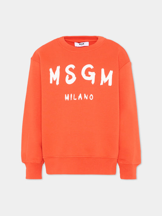Felpa rossa per bambini con logo,Msgm Kids,S6MSJUSW007 MS074