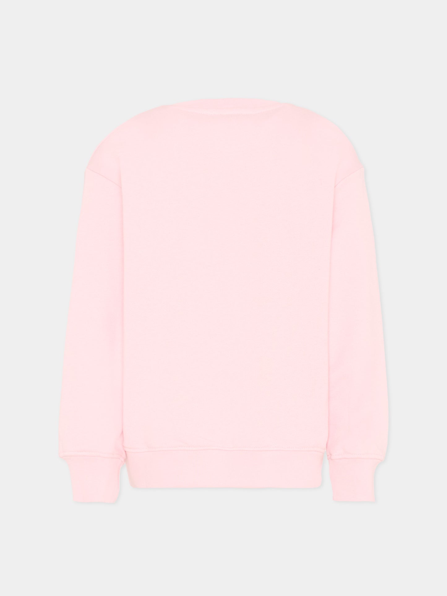 Felpa rosa per bambina con logo,Msgm Kids,S6MSJUSW007 MS076