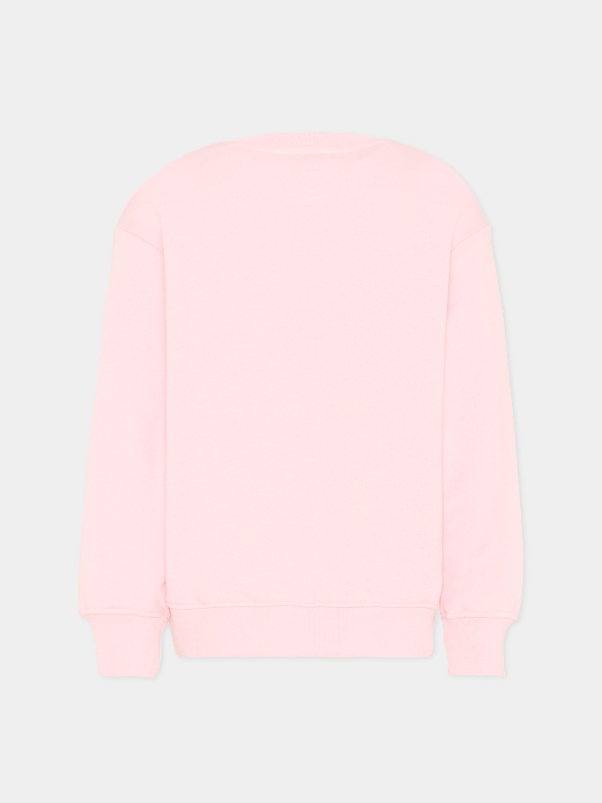 Felpa rosa per bambina con logo,Msgm Kids,S6MSJUSW007 MS076