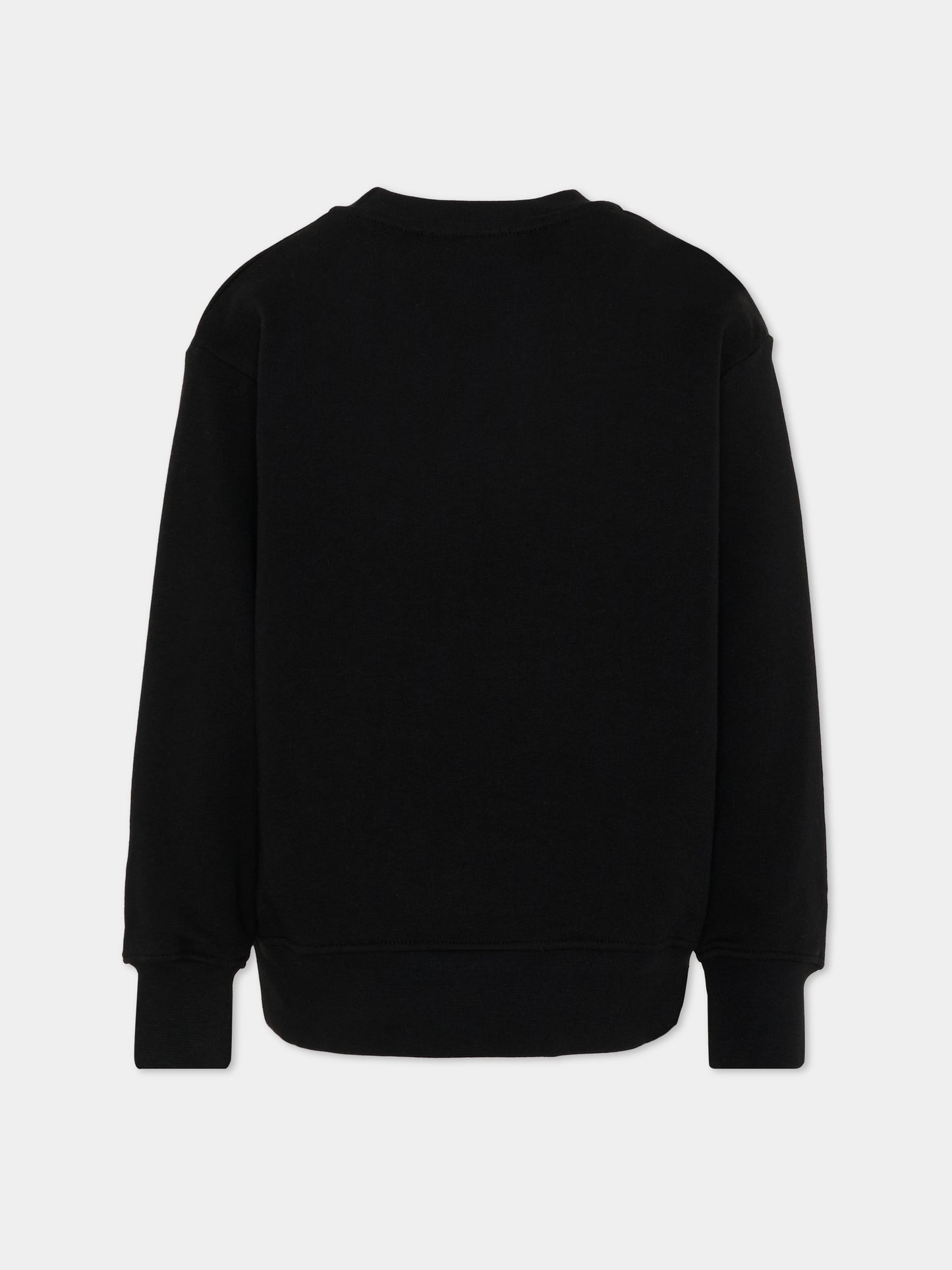 Felpa nera per bambini con logo,Msgm Kids,S6MSJUSW008 110