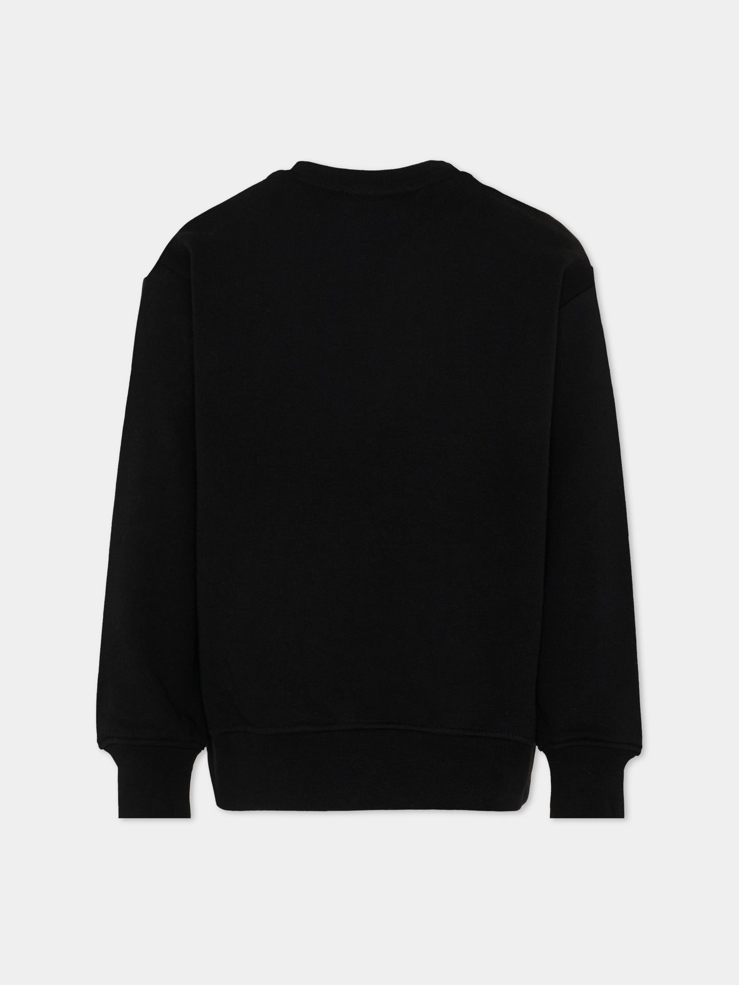 Felpa nera per bambini con logo box,Msgm Kids,S6MSJUSW009 110