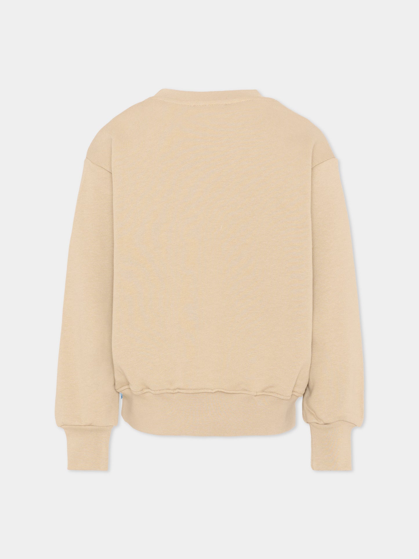 Felpa beige per bambini con logo,Msgm Kids,S6MSJUSW142 092