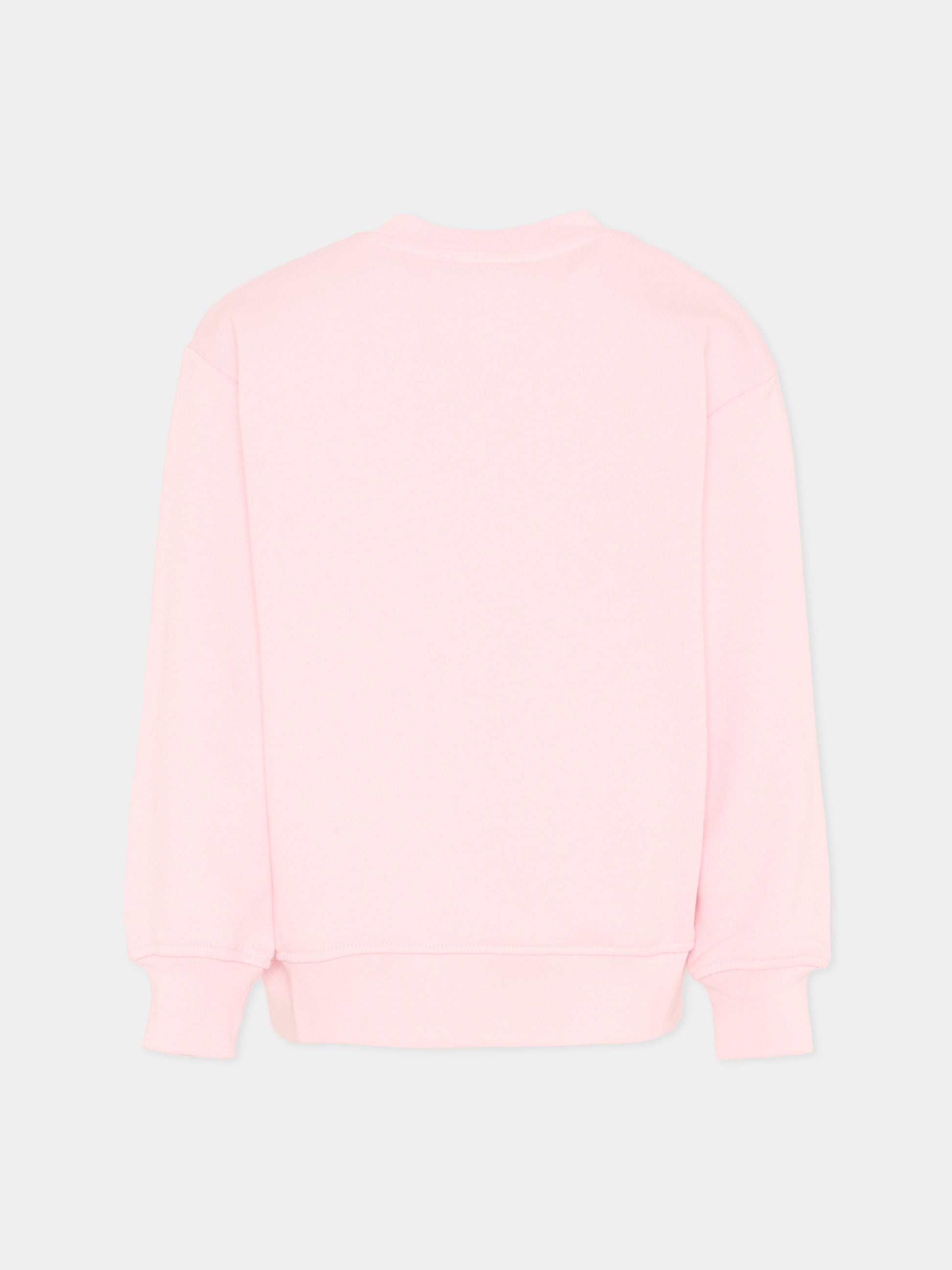 Felpa rosa per bambina con logo,Msgm Kids,S6MSJUSW220 MS076