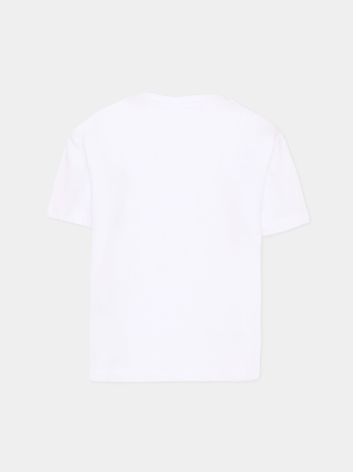 T-Shirt bianca per bambini con logo,Msgm Kids,S6MSJUTH001 001