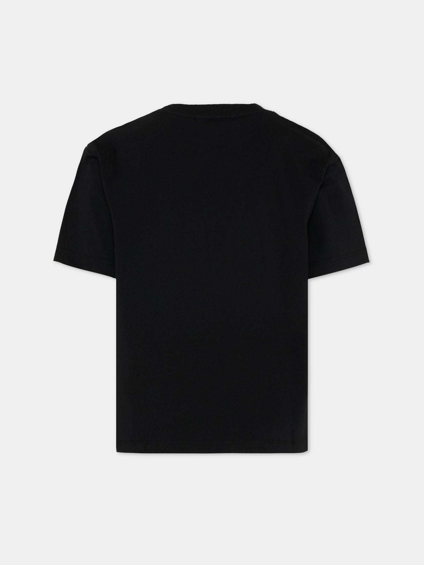 T-Shirt nera per bambina con logo,Msgm Kids,S6MSJUTH001 110/88