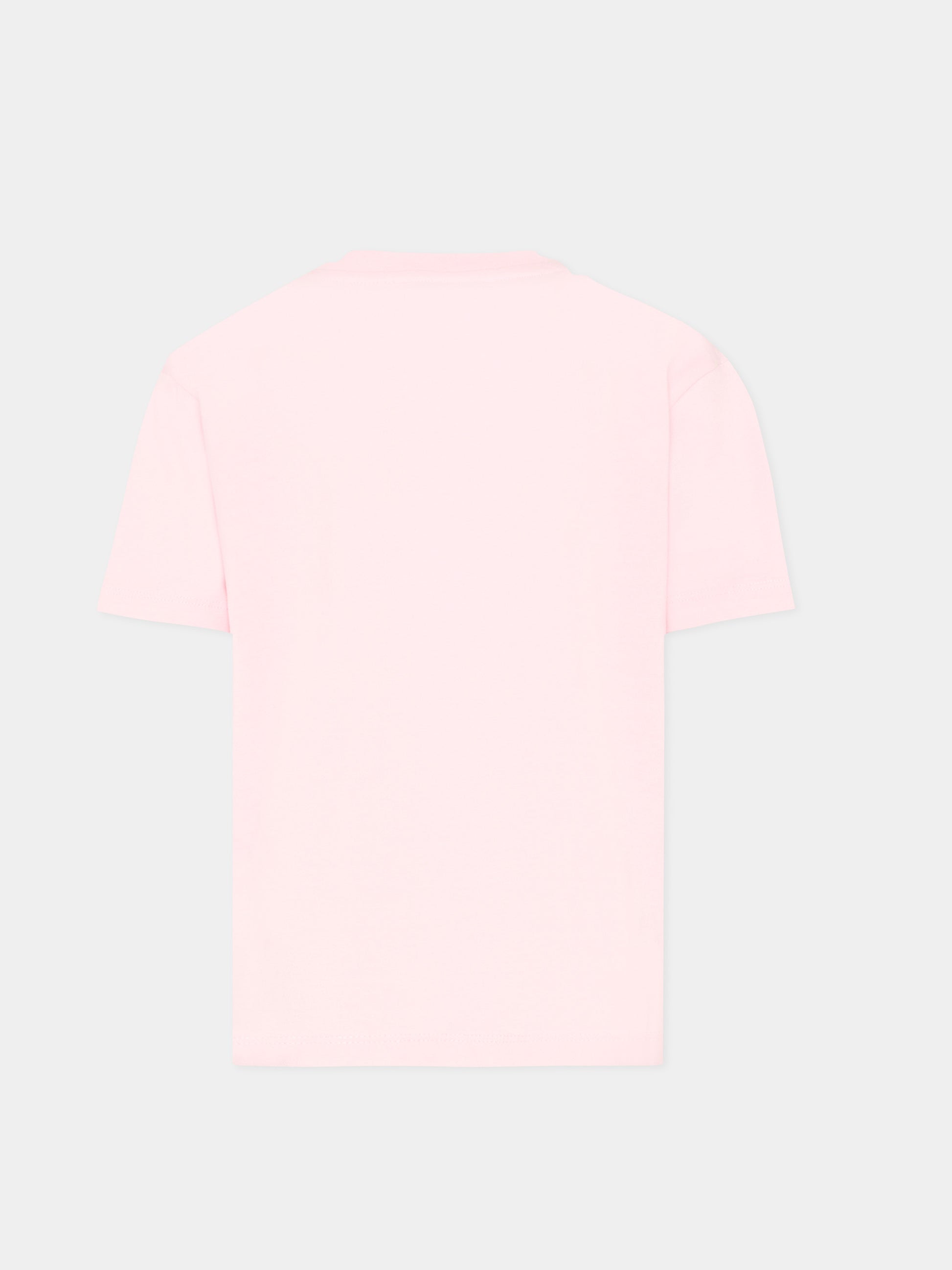 T-Shirt rosa per bambina con logo box,Msgm Kids,S6MSJUTH005 MS076